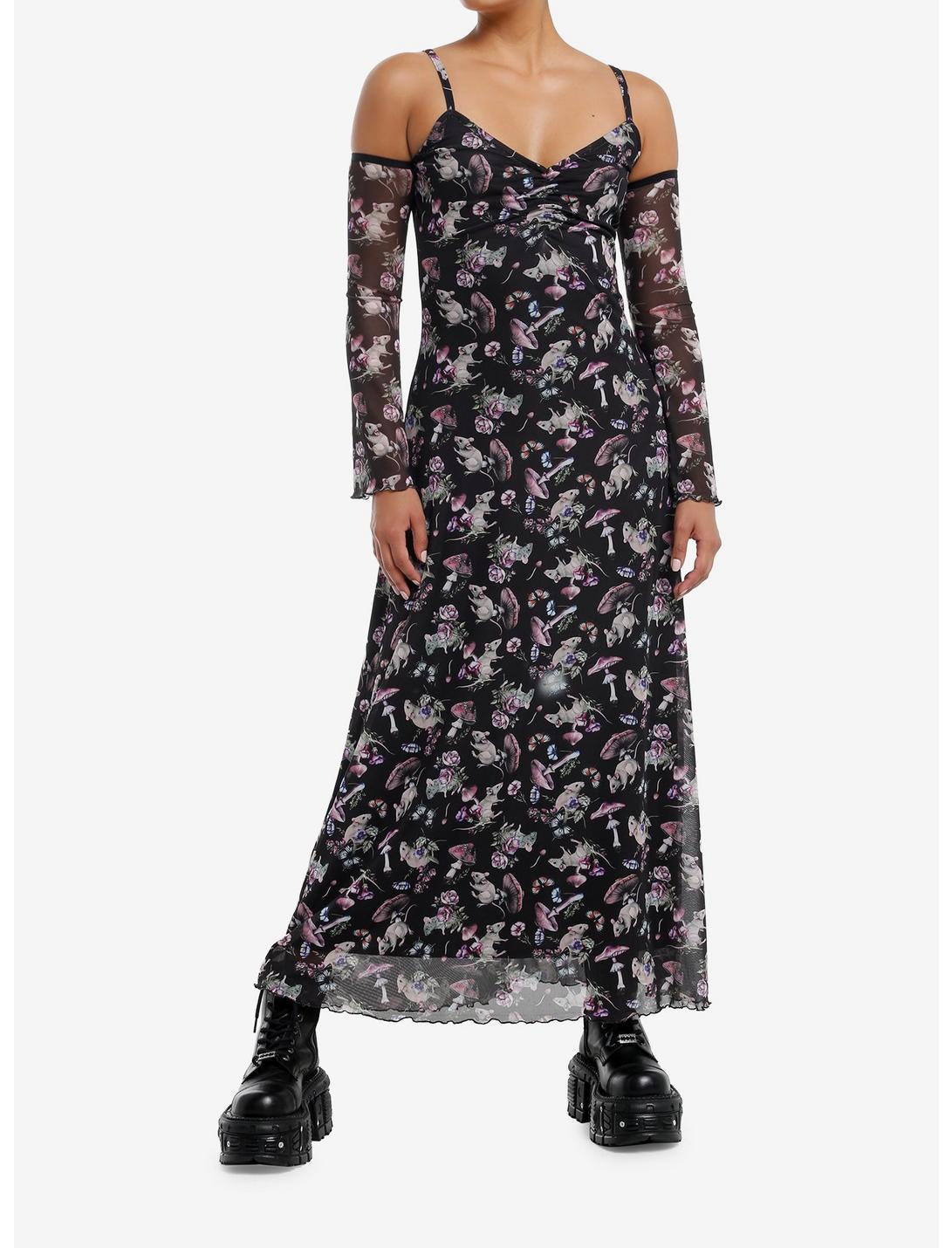 Thorn & Fable Mushroom Rat Cold Shoulder Maxi Dress Product Image