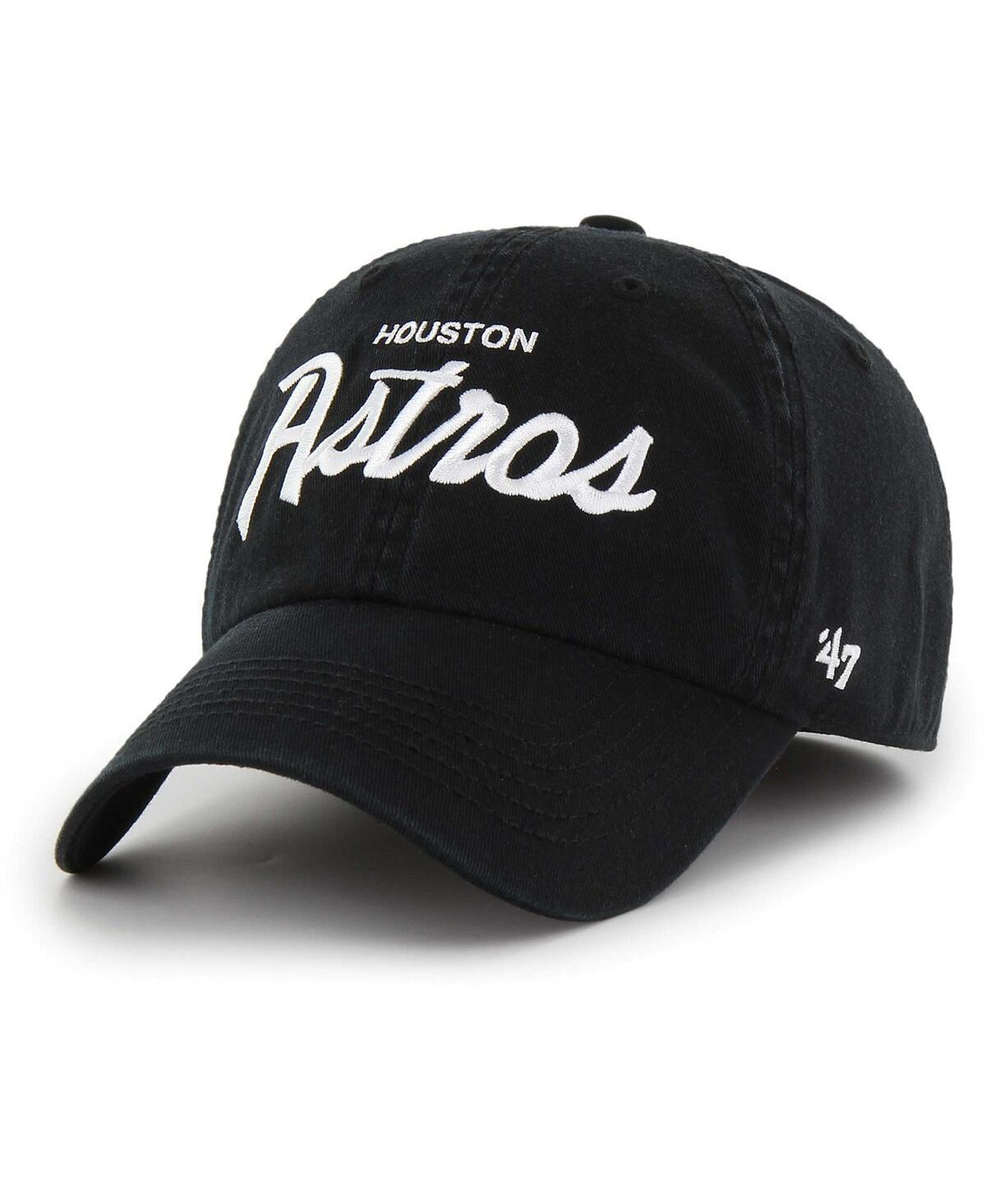 Men's '47 Black Houston Astros Crosstown Classic Franchise Fitted Hat, Size: Large Product Image
