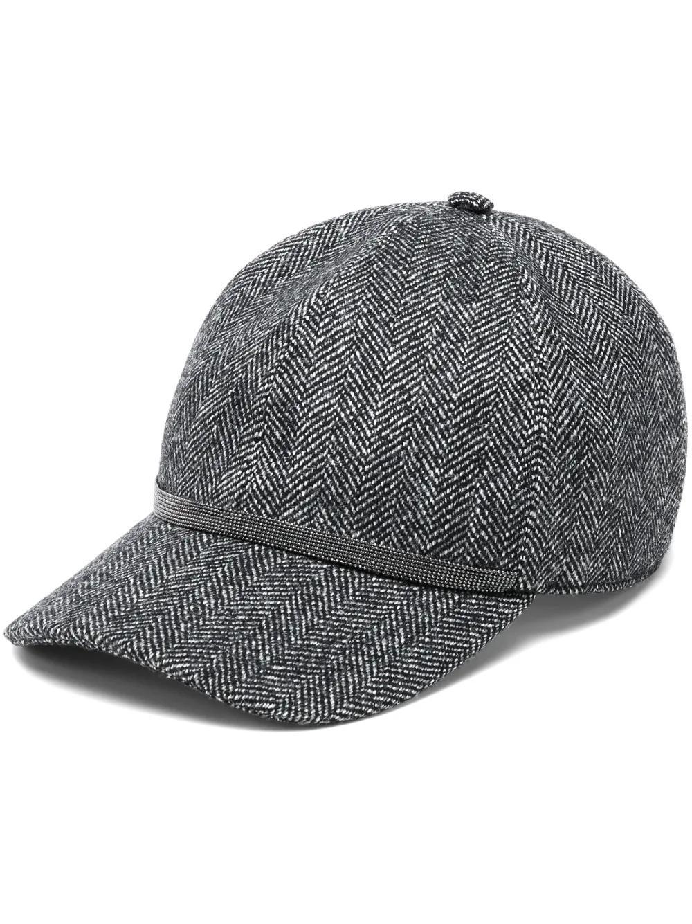 BRUNELLO CUCINELLI Herringbone Baseball Cap In Multicolor Product Image