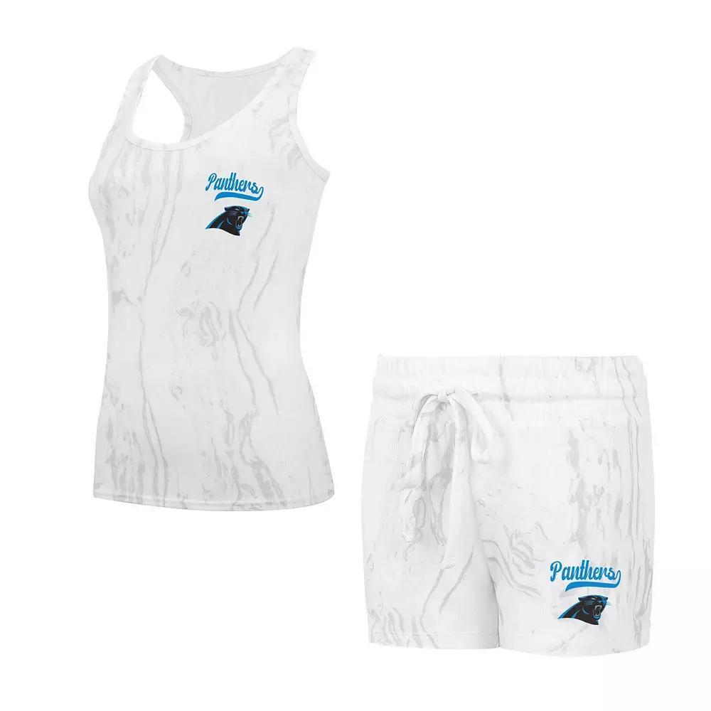 Women's Concepts Sport Carolina Panthers Quartz Hacci Knit Tank Top & Shorts Sleep Set, Size: XL, Beige Product Image