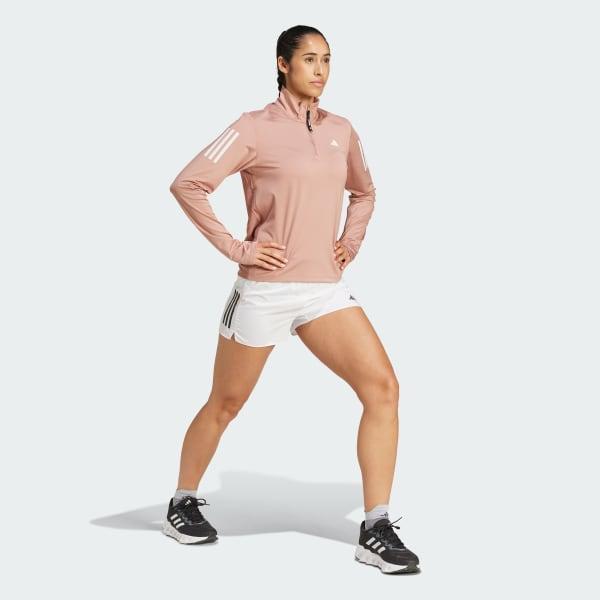 adidas Own the Run Half-Zip Jacket Silver Green M Womens Product Image
