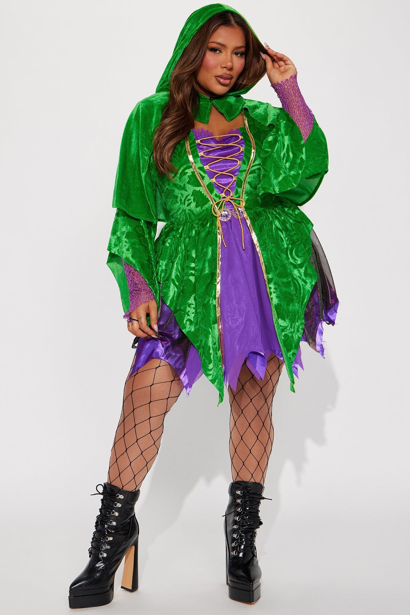 Saucy Witch 2 Piece Costume Set - Purple/Green Product Image