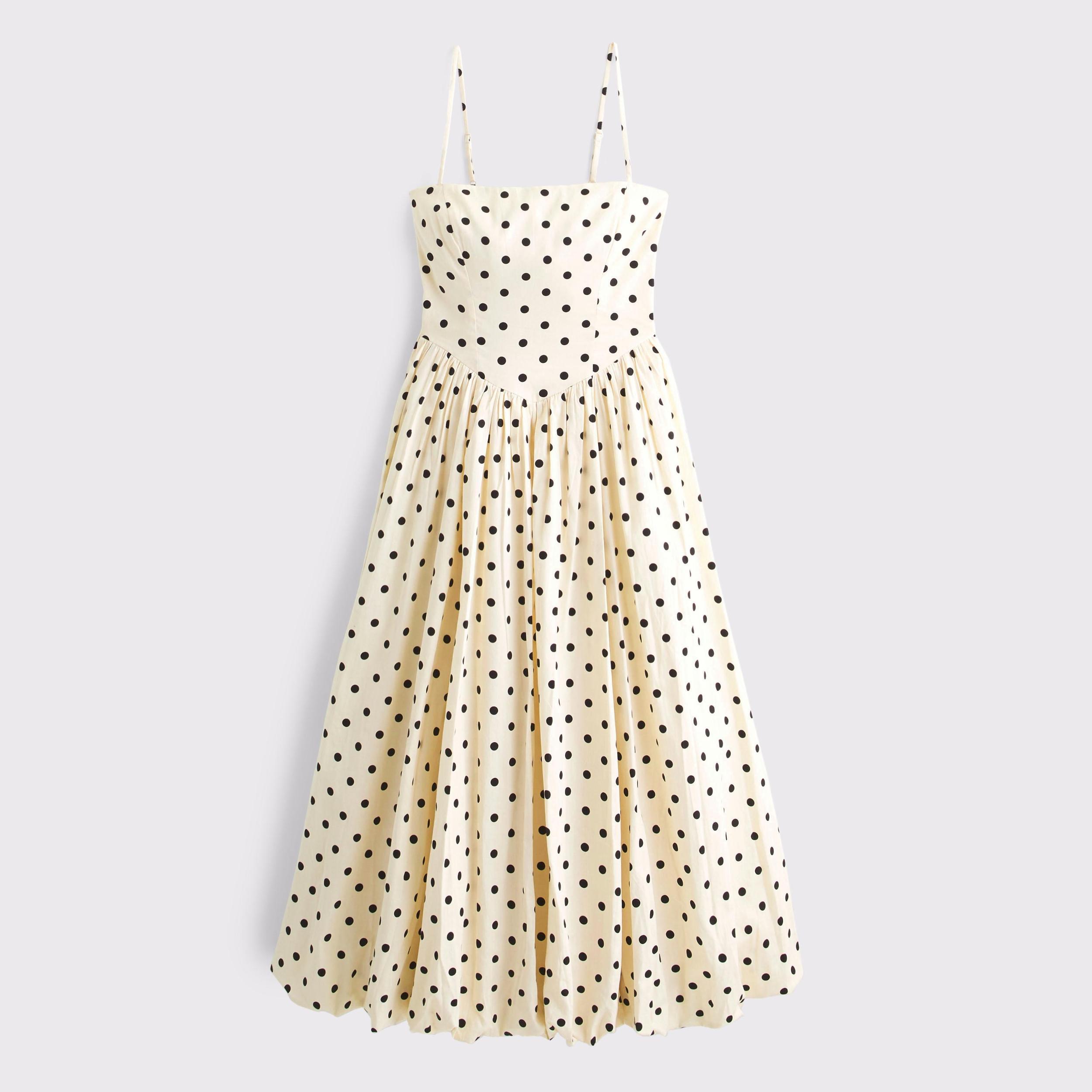 Dipped-Waist Bubble Hem Midi Dress Product Image