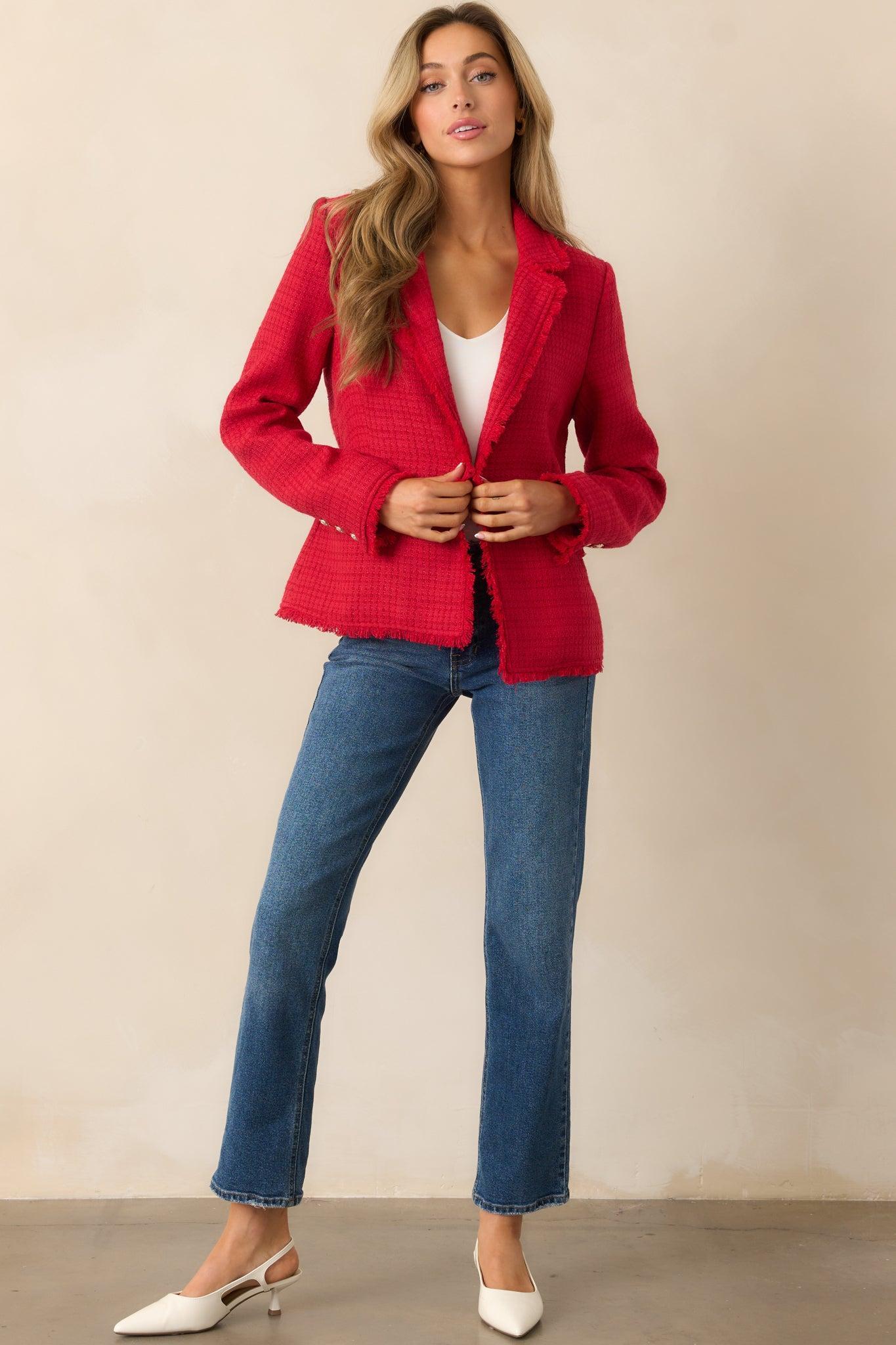 Made For This Red Tweed Blazer Product Image