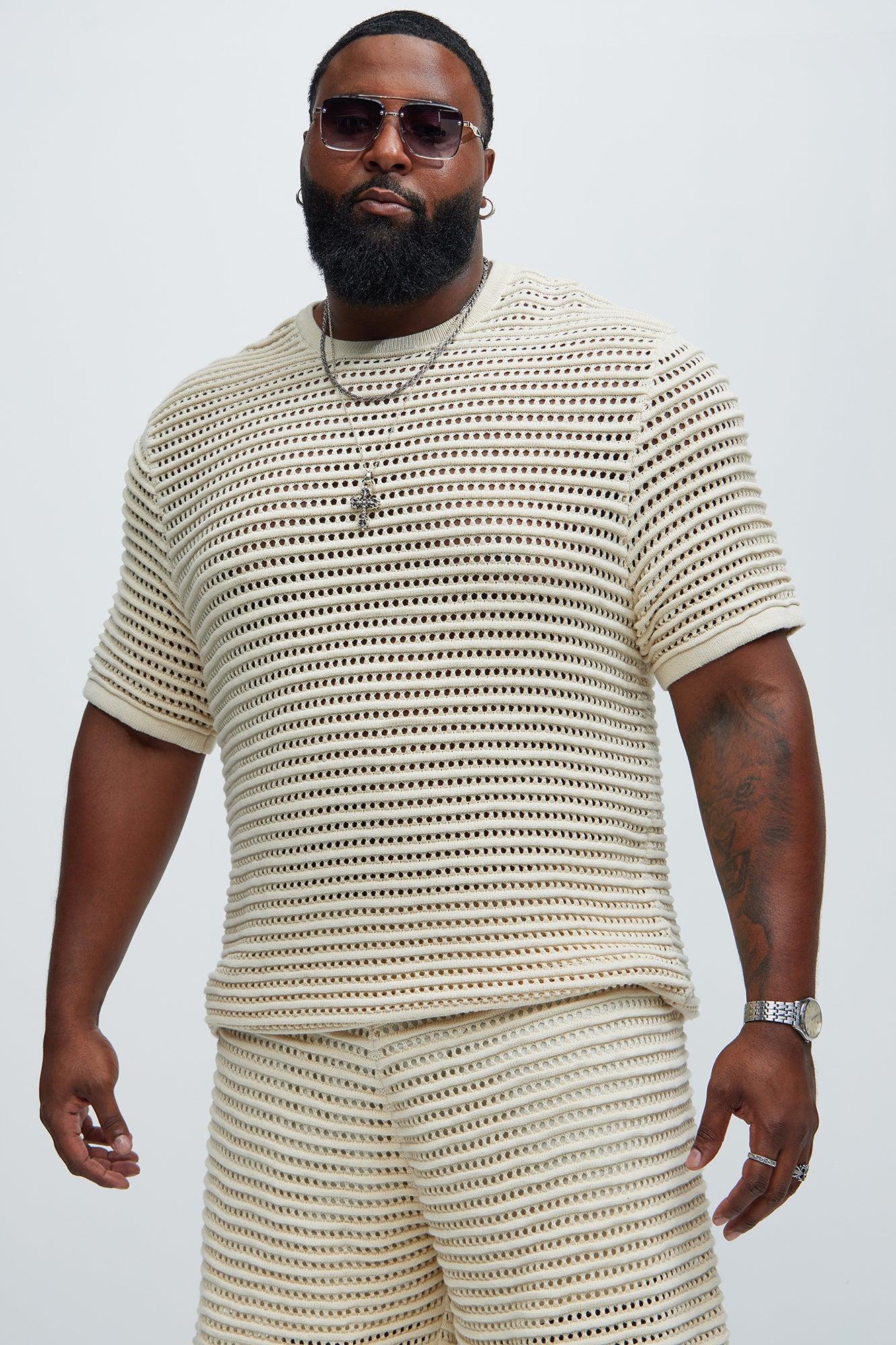 Milton Textured Crew Neck Tee - Off White Product Image