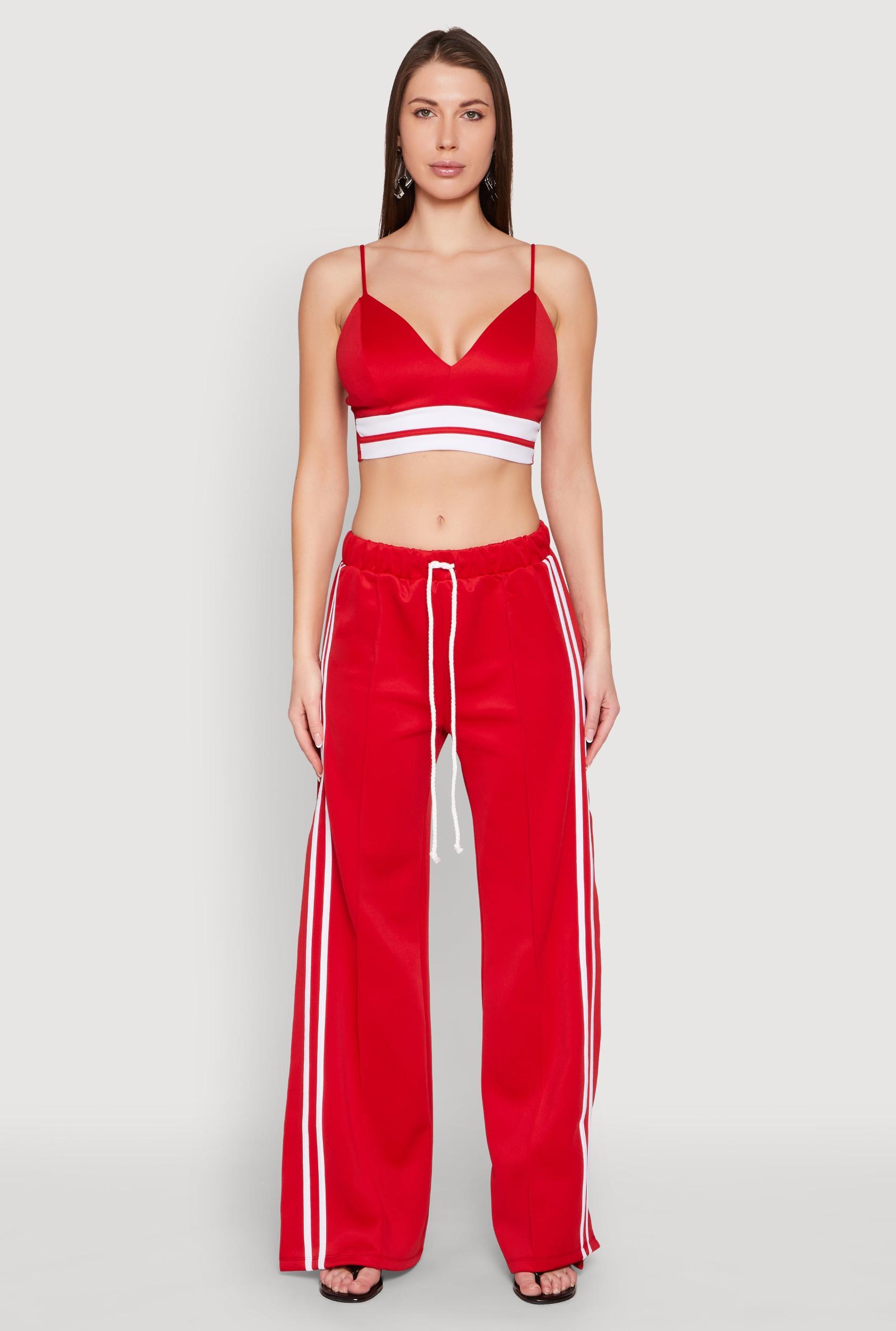 Womens Pintuck Varsity Stripe Drawstring Pants Product Image