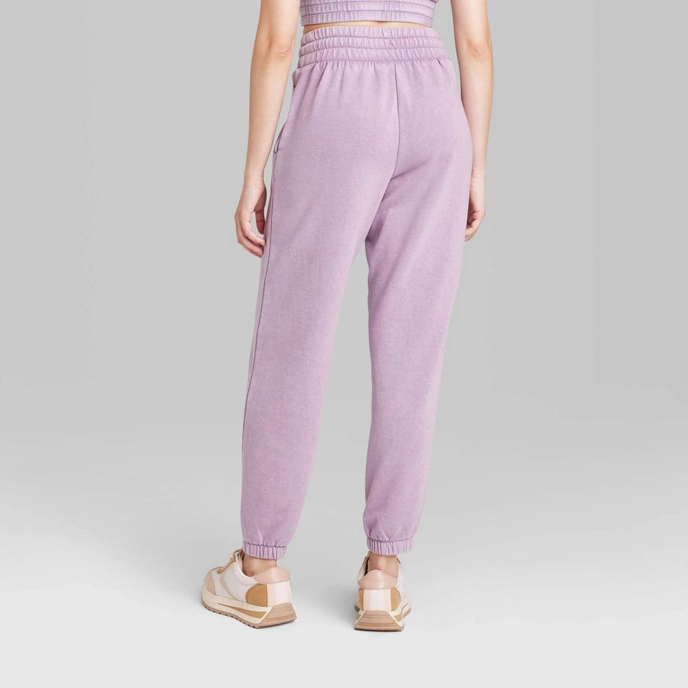 Womens High-Rise Tapered Joggers - Wild Fable Black XXS: Relaxed Fit, Knit Fleece, Elastic Waistband, 29 Inseam Product Image