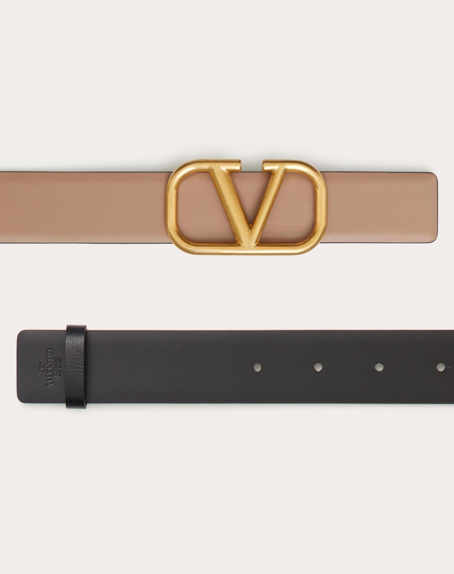 Reversible Vlogo Signature Belt In Glossy Calfskin 30 Mm Product Image