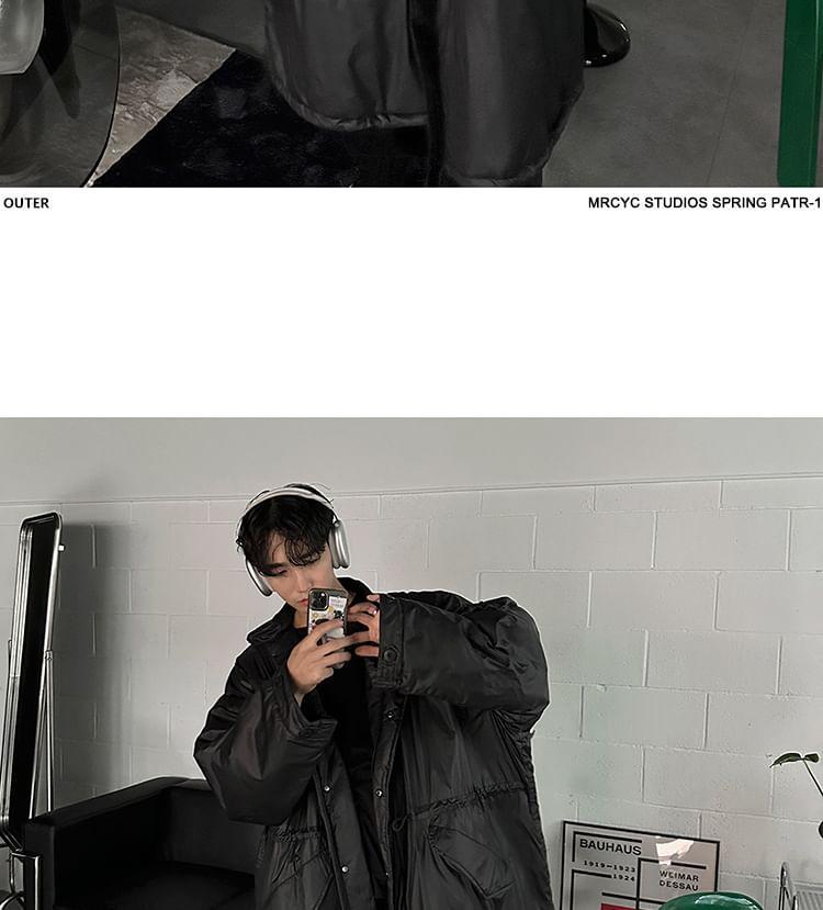 Plain Maxi Single-Breasted Puffer Jacket Product Image