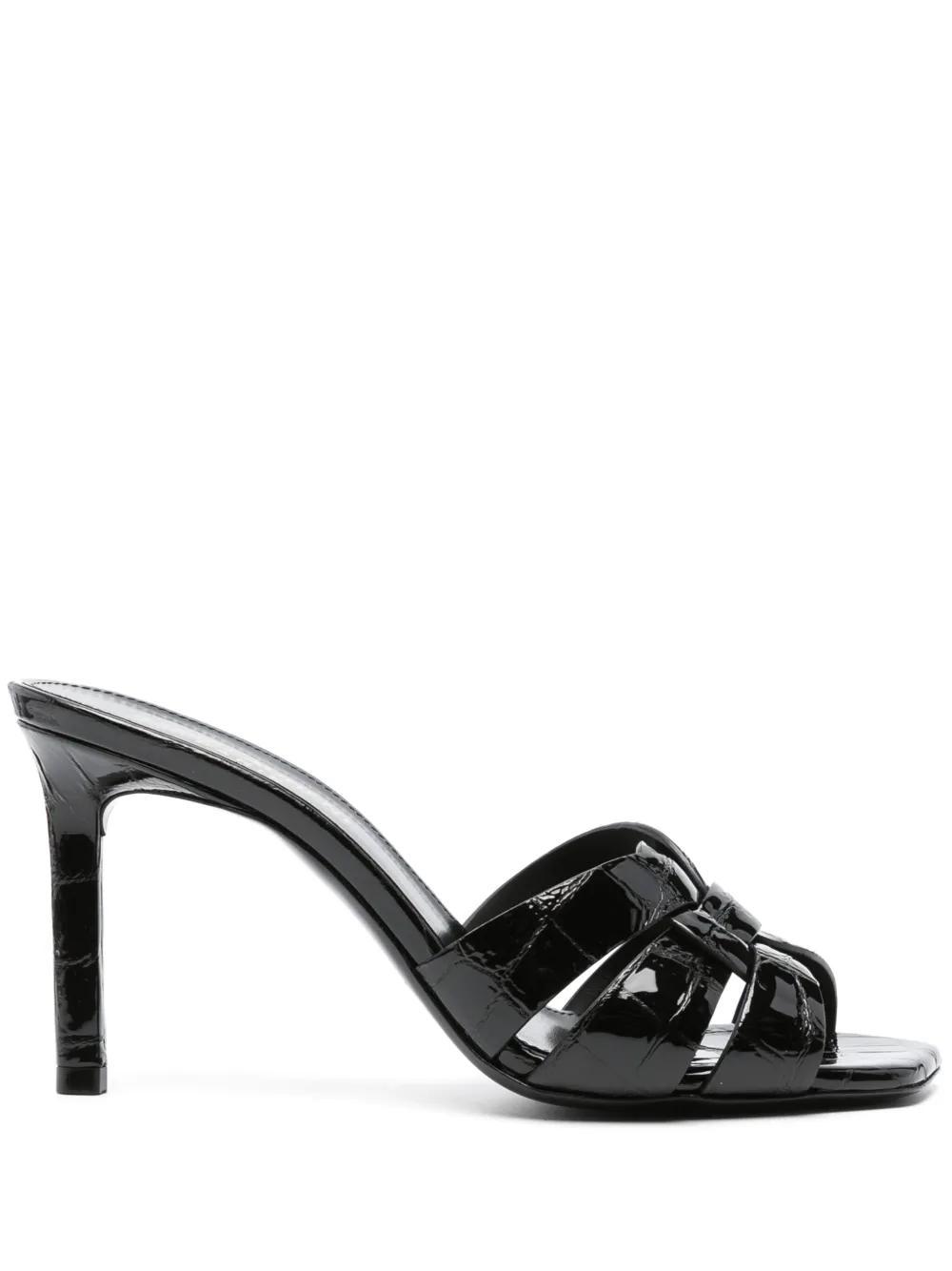 SAINT LAURENT Tribute Sandals In Black Leather Product Image