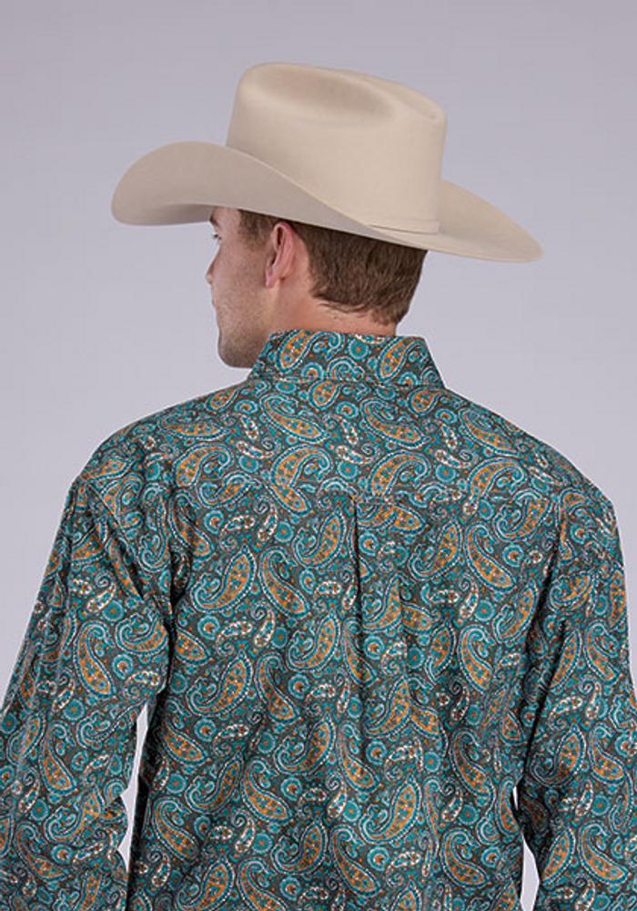 Roper® Men's L/S Turquoise Dusk Paisley Button Shirt Product Image