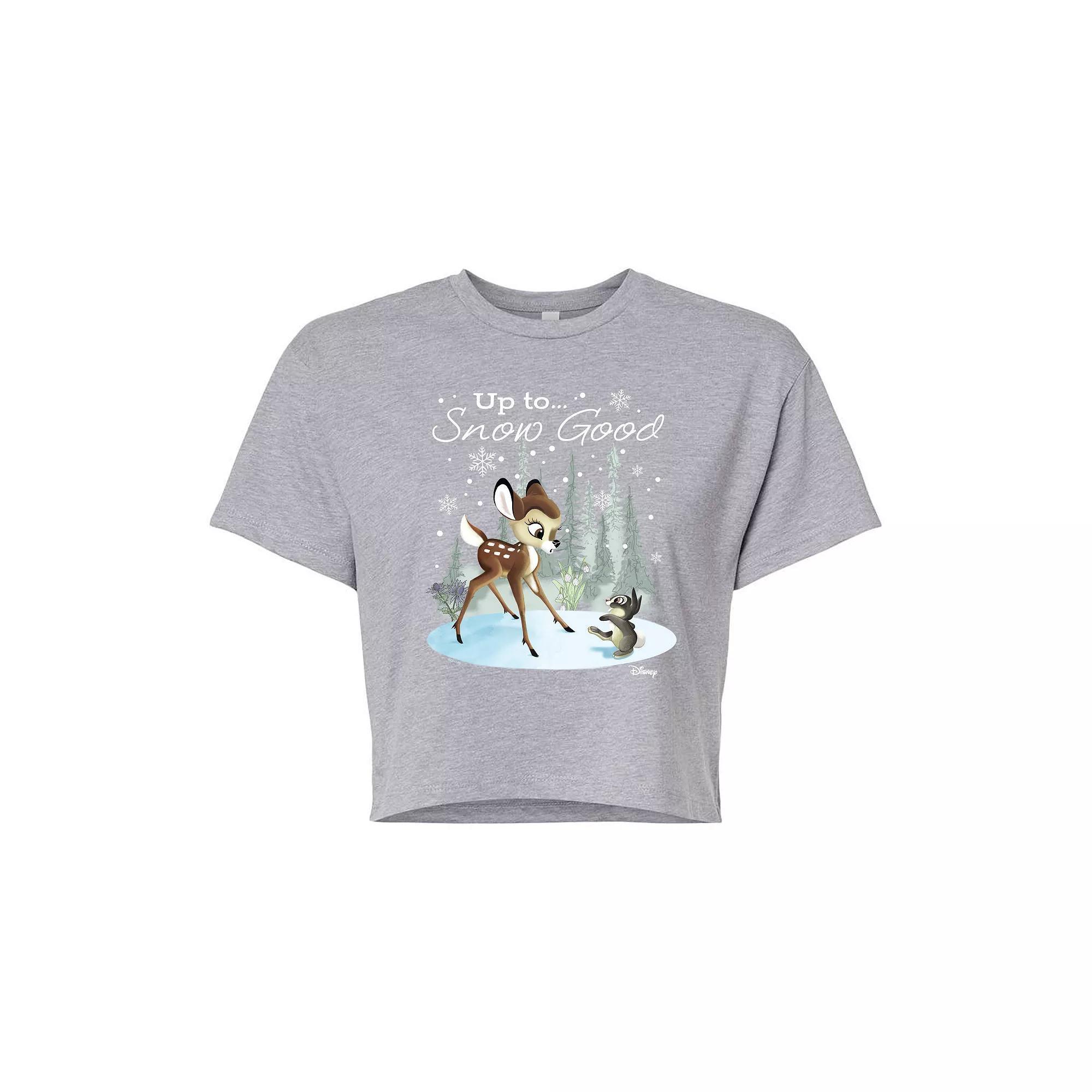 Disneys Bambi Womens Up To Snow Good Cropped Tee, Girls Product Image