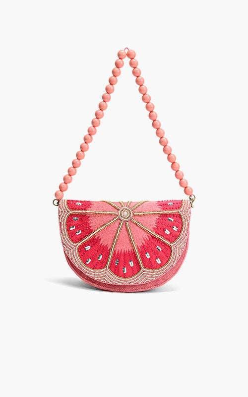 Cresent Pink Lemon Embellished Shoulder Bag Product Image