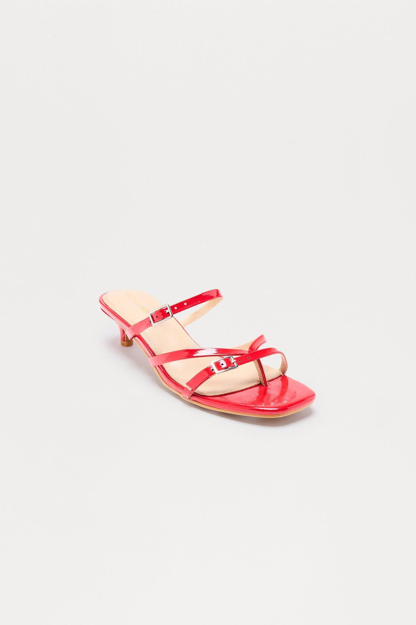 Solace Faux Patent Kitten Heels - Red Female Product Image
