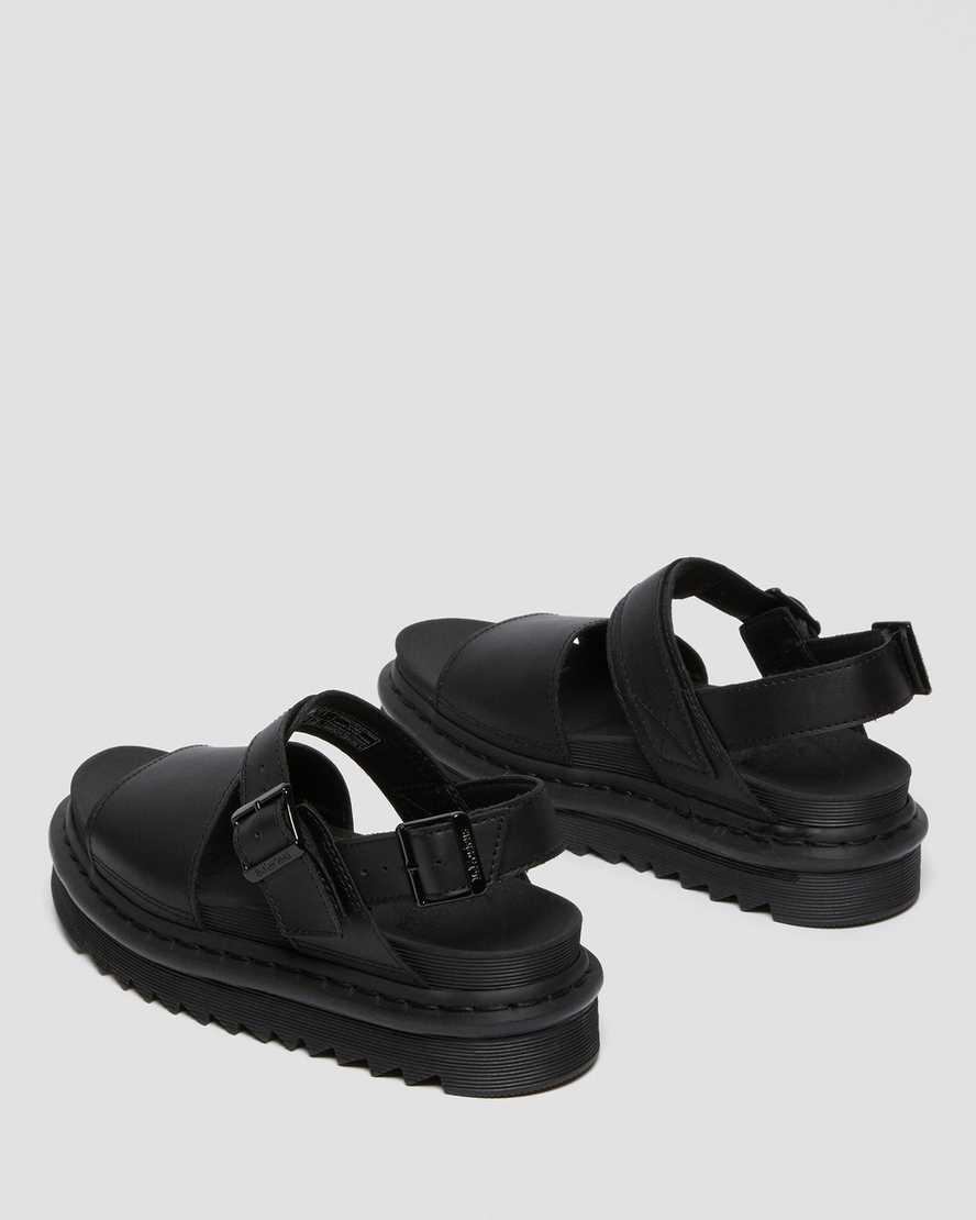 Dr Martens Voss black Leather Flat Chunky Sandals Product Image