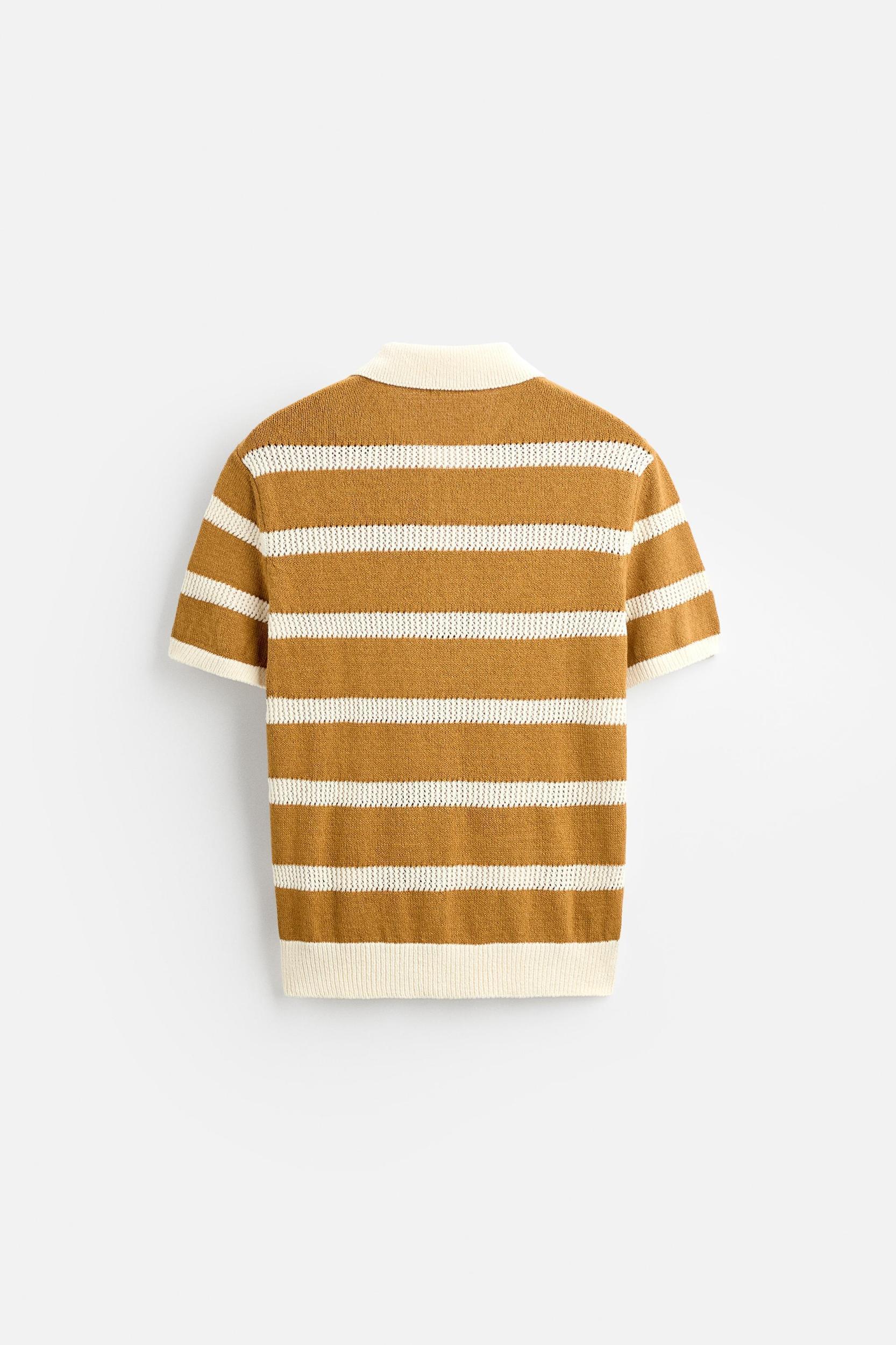 STRIPED KNIT POLO Product Image