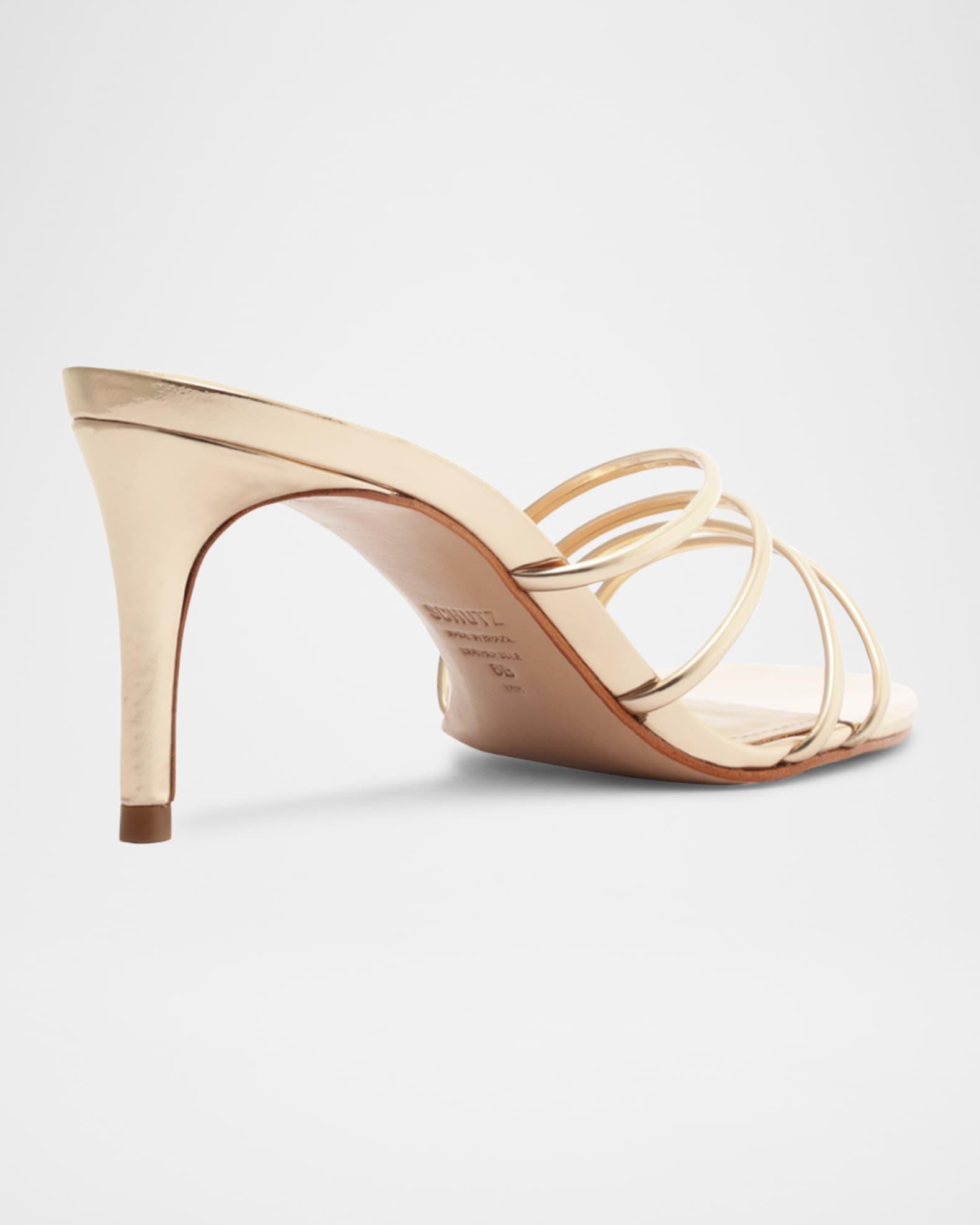 Inez Strappy Metallic Slide Sandals Product Image