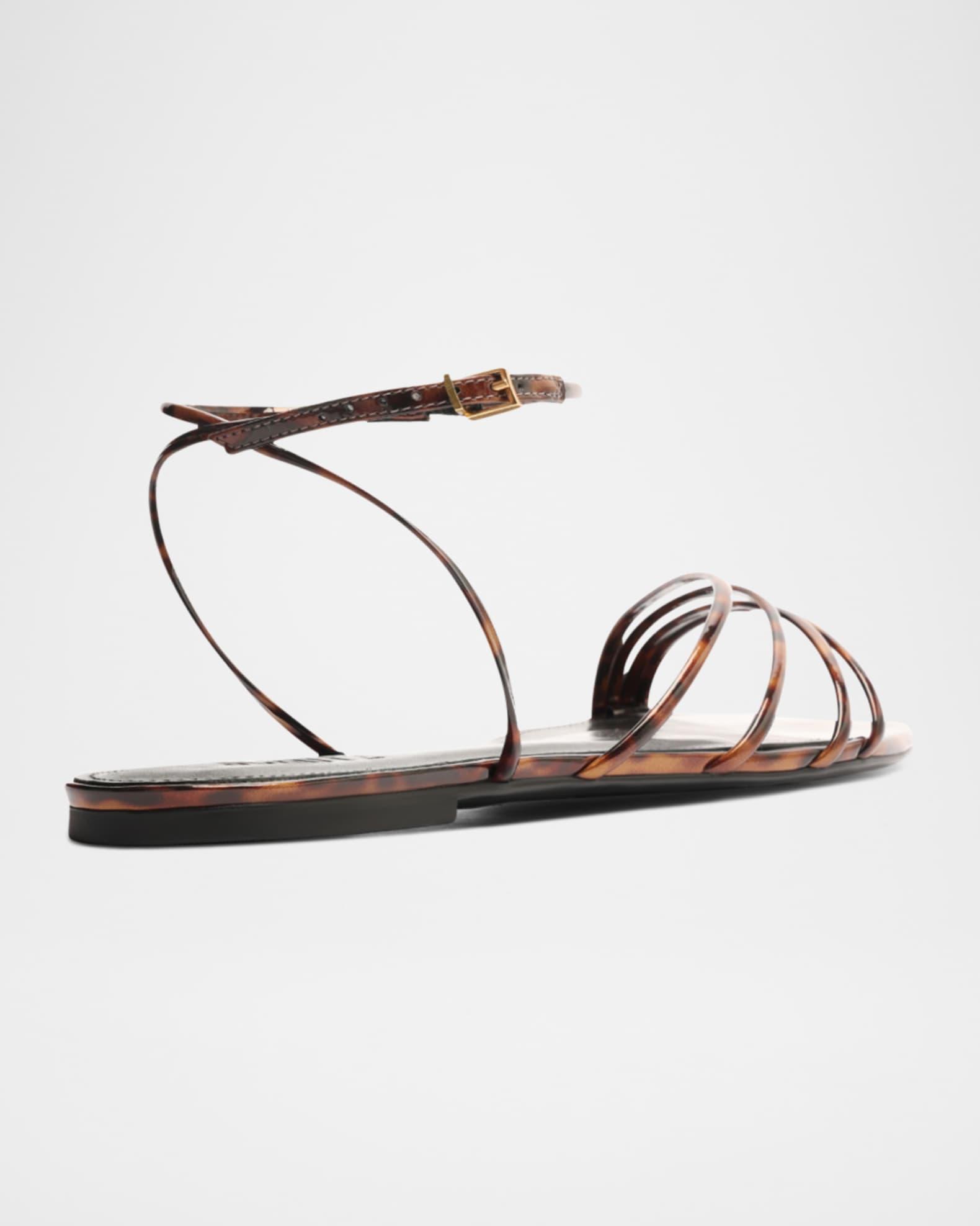 Inez Strappy Tortoise Flat Sandals Product Image