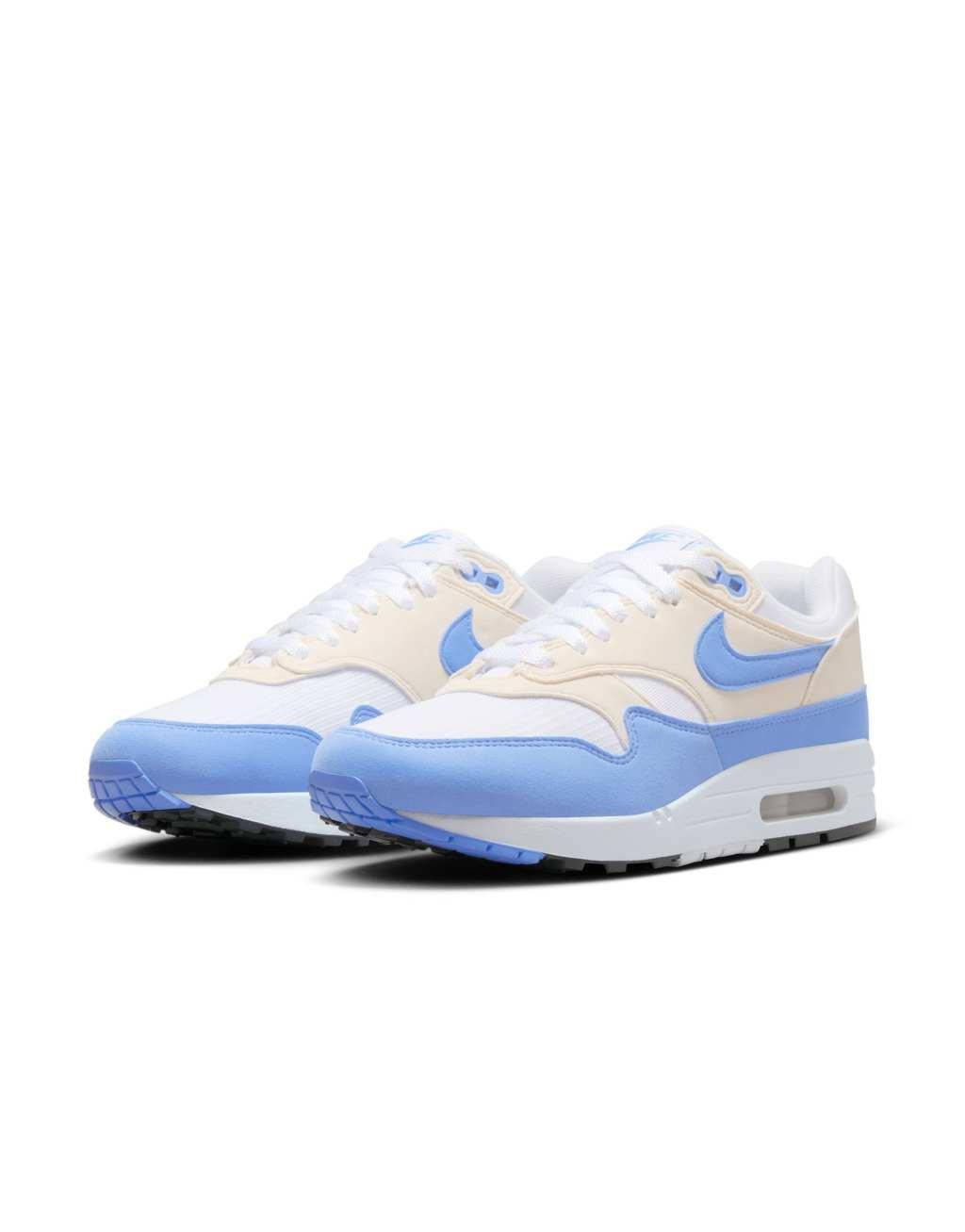 Nike Air Max 1 Sneakers in white and blue Product Image
