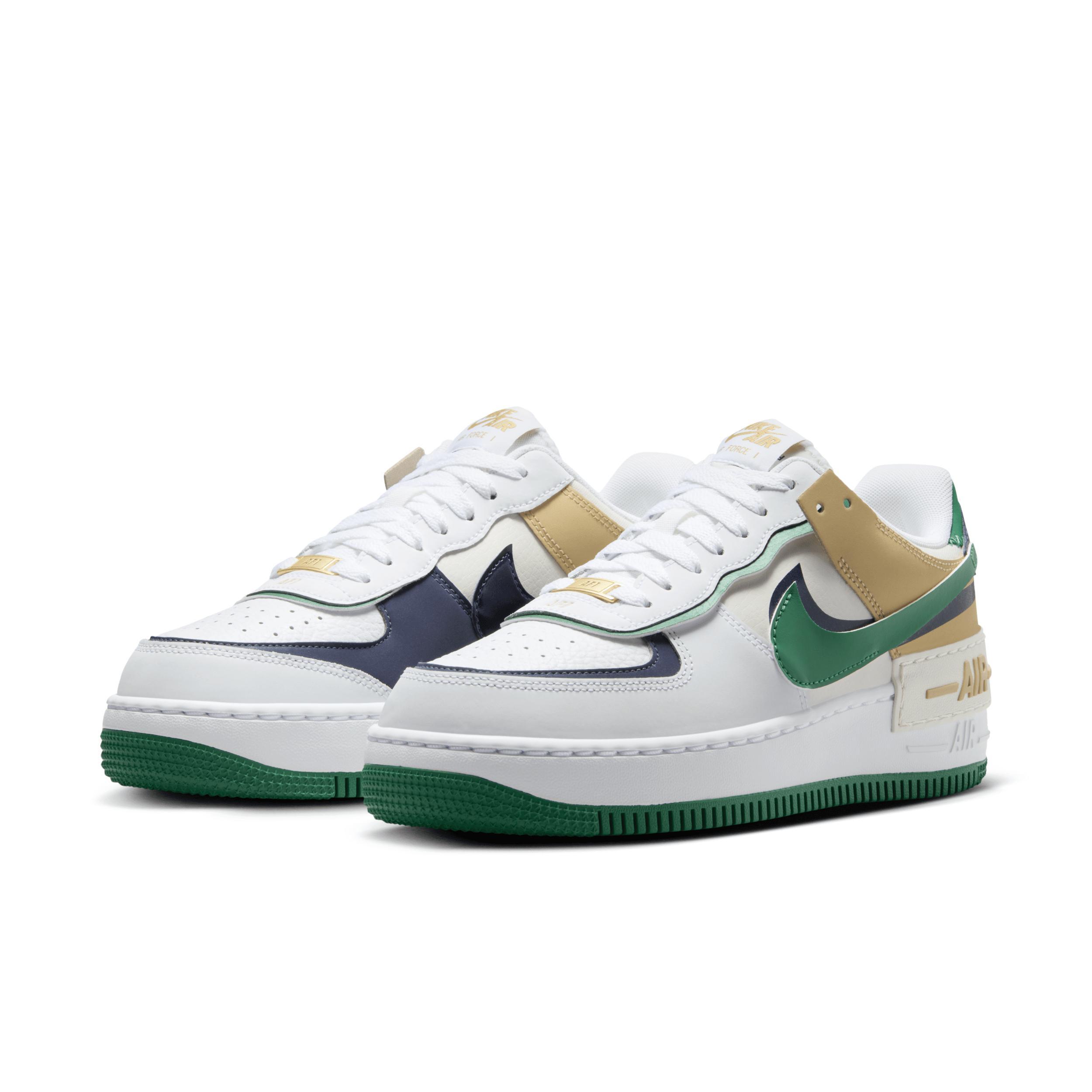 Nike Womens Nike Air Force 1 Shadow - Womens Shoes White/Midnight Navy/Malachite Product Image