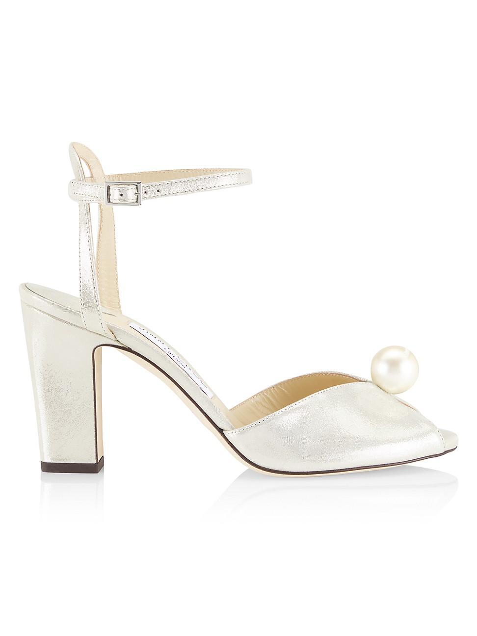 Sacaria Tulle Pearly Ankle-Strap Sandals Product Image