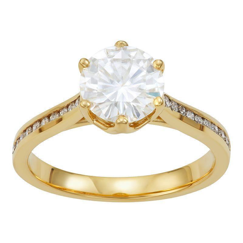 Charles & Colvard 14k Gold 1 5/8 Carat T.W. Lab-Created Moissanite Engagement Ring, Womens, 14k White Gold Product Image