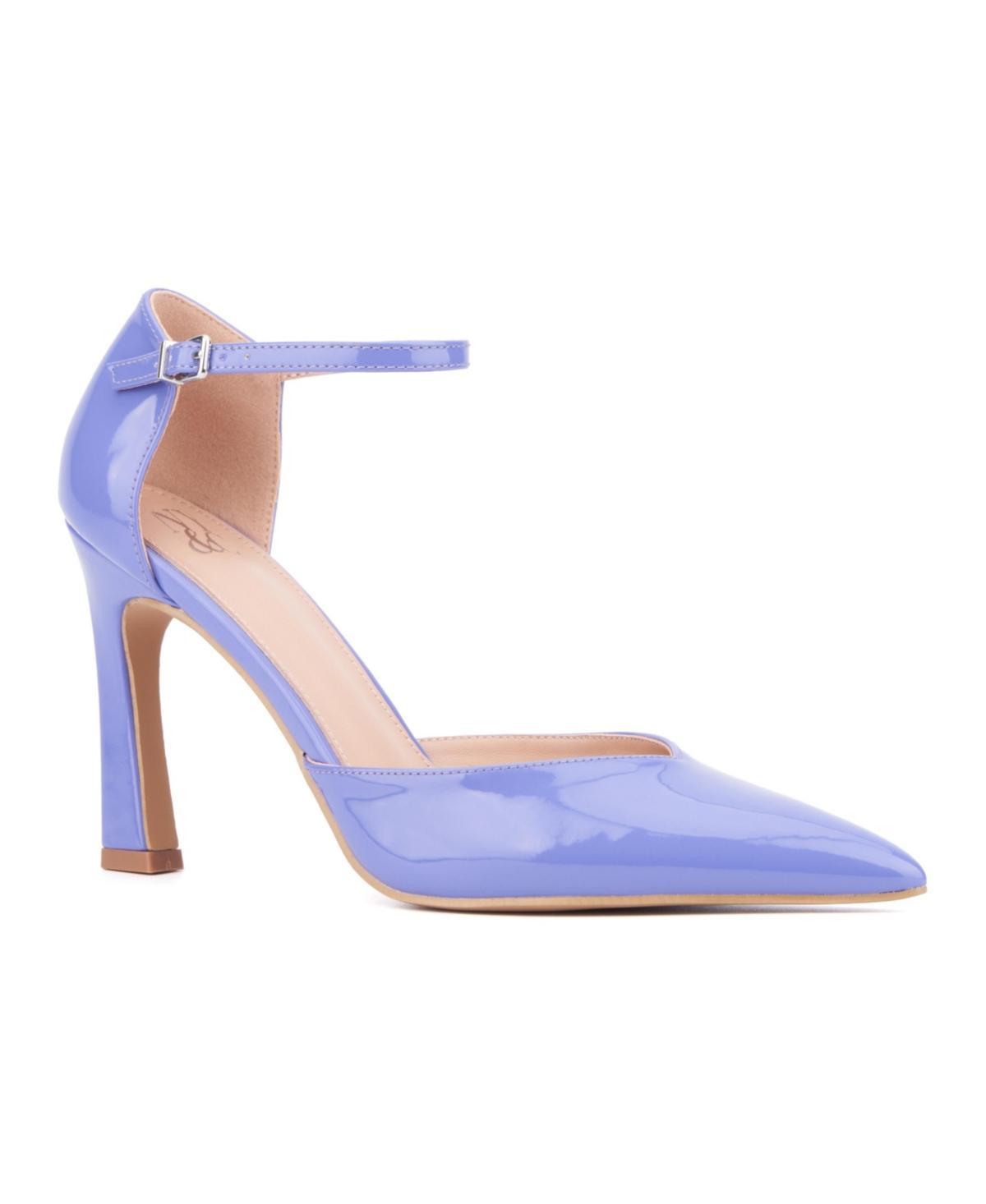New York & Company Xaria Women's Ankle Strap Heels, Size: 6, Purple Patent Product Image