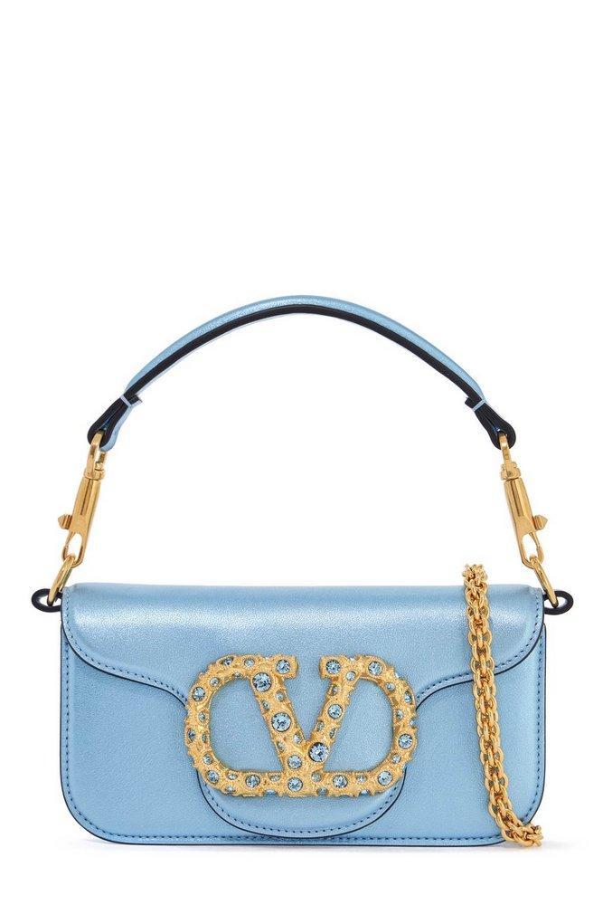 VALENTINO GARAVANI Valentino Locò Foldover Top Small Shoulder Bag In Blue Product Image