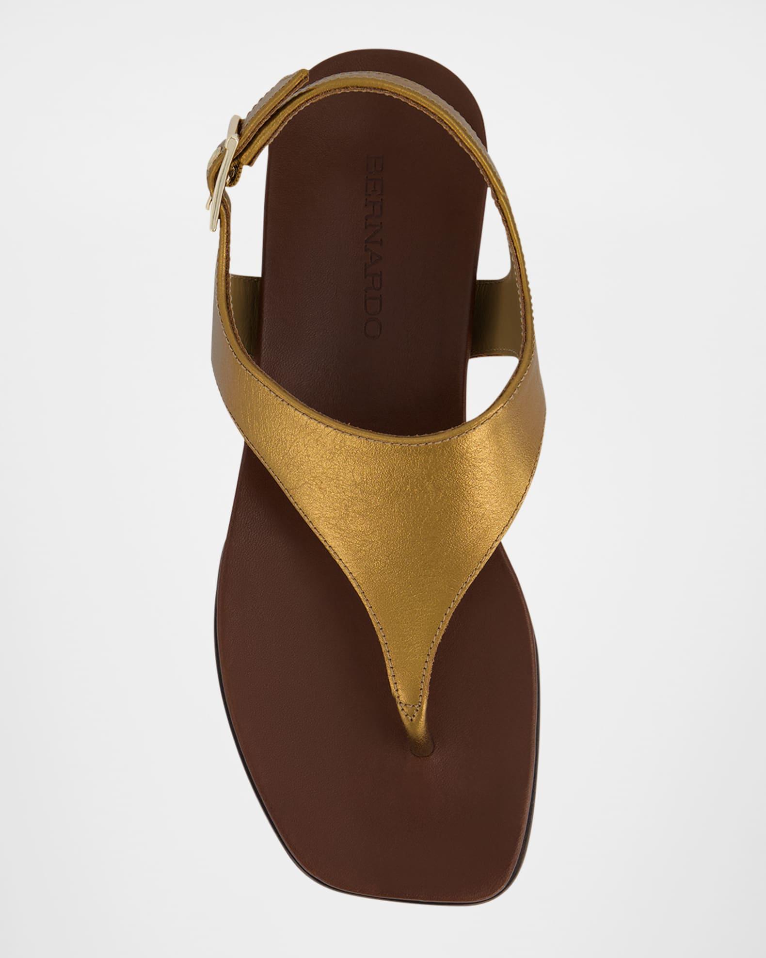 Concord Metallic Leather Wedge Sandals Product Image
