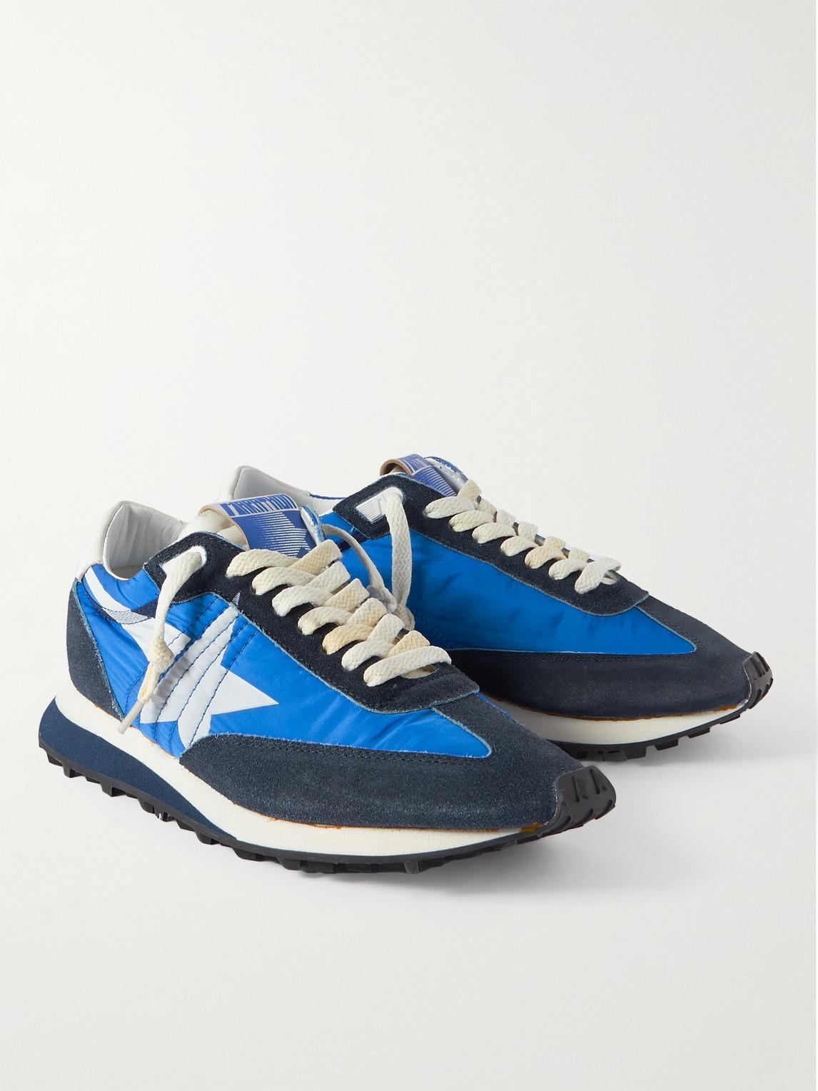 GOLDEN GOOSE Deluxe Brand Running Marathon Nylon Upper Suede Sneakers In Blue Product Image