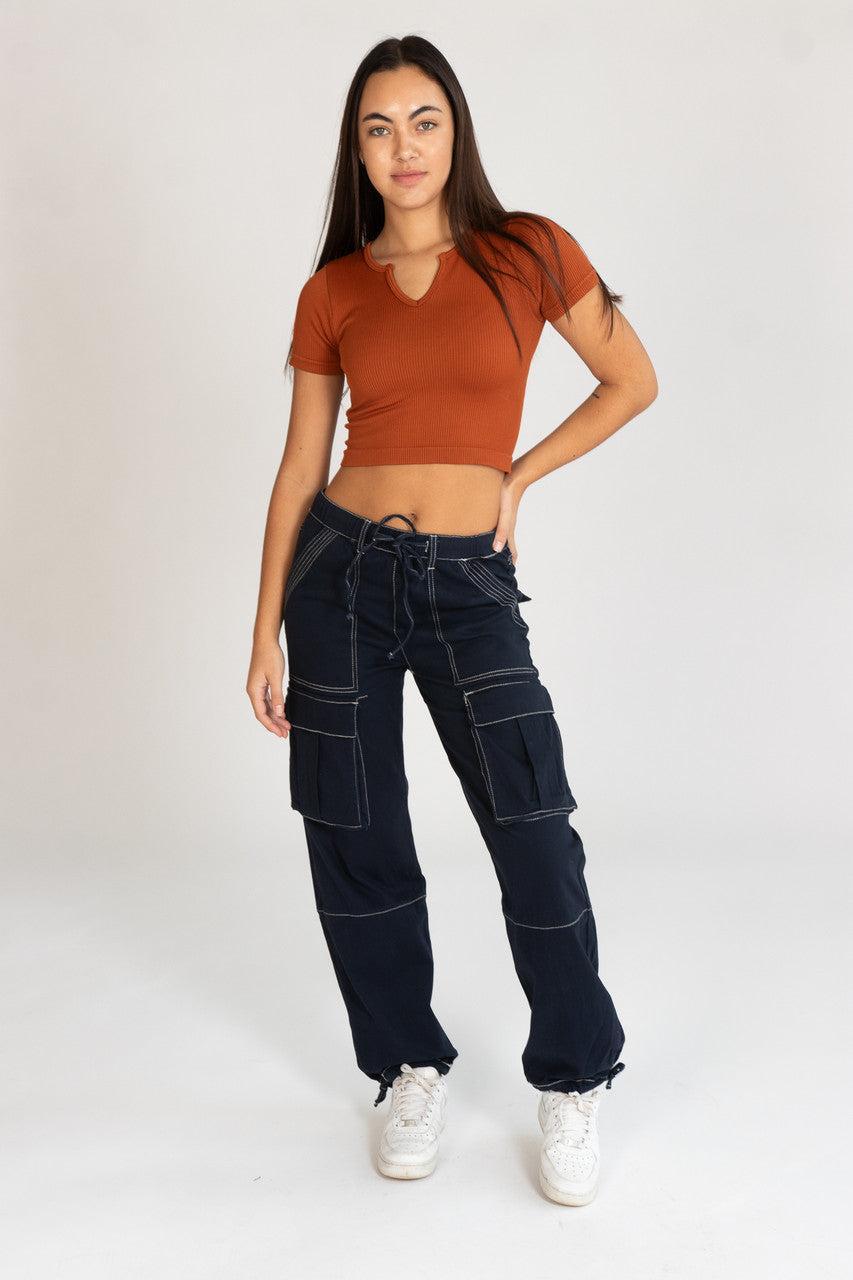 Drawstring Cargo Joggers Product Image