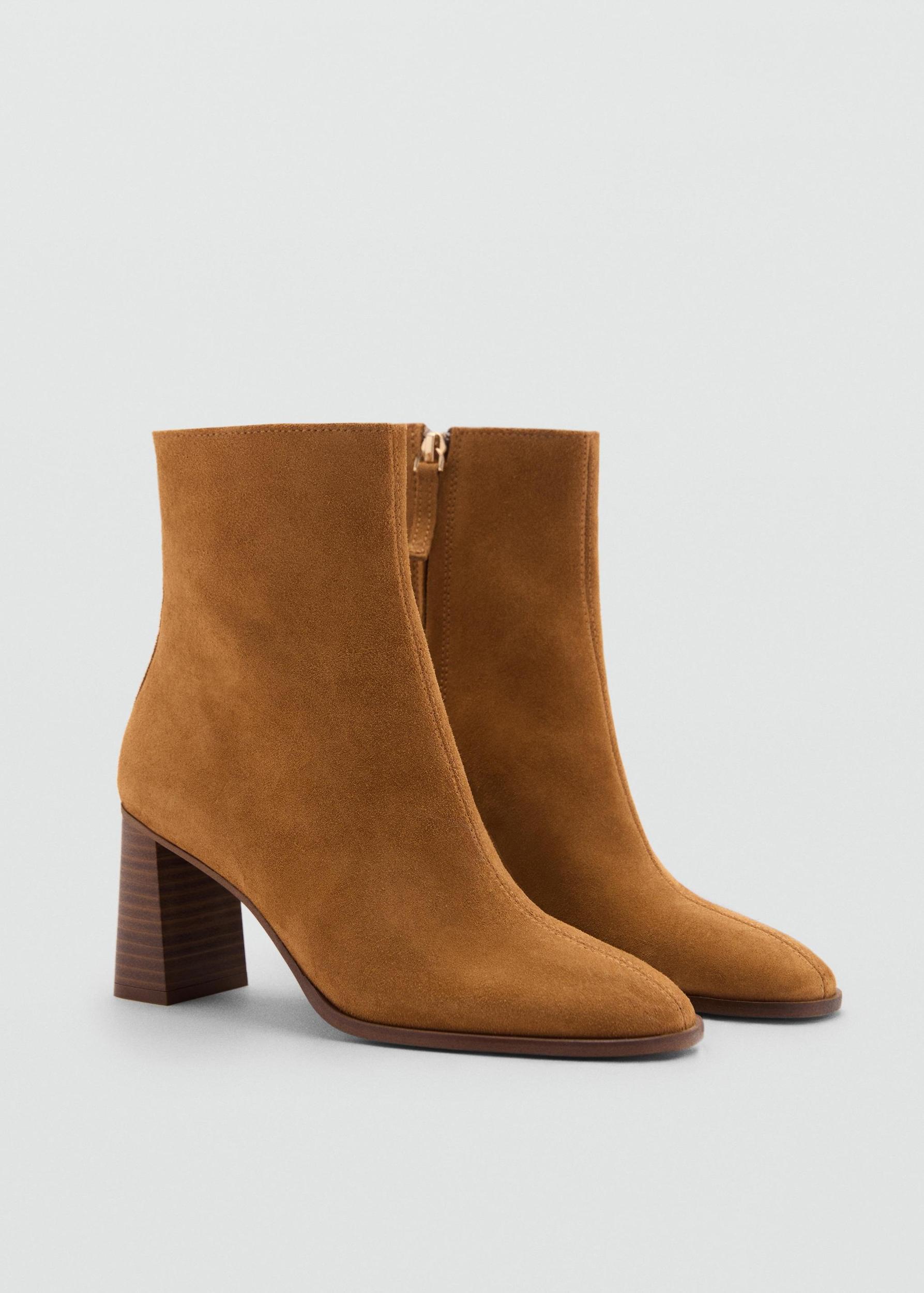 Heel suede ankle boot - Women | MANGO USA Product Image