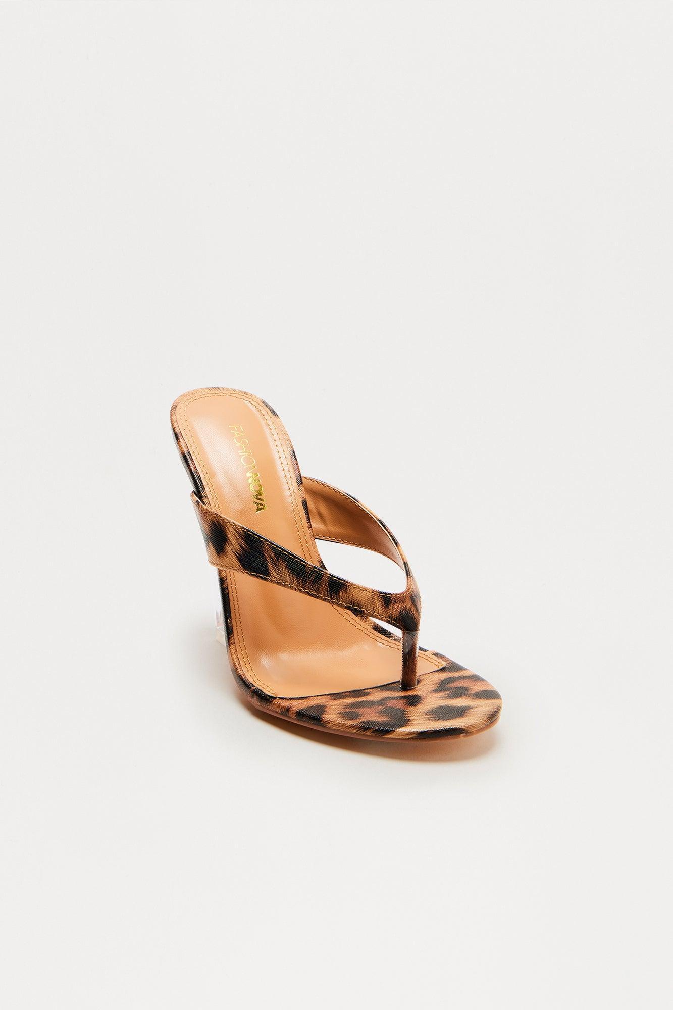 Rizzo Clear Thong Wedges - Leopard Product Image