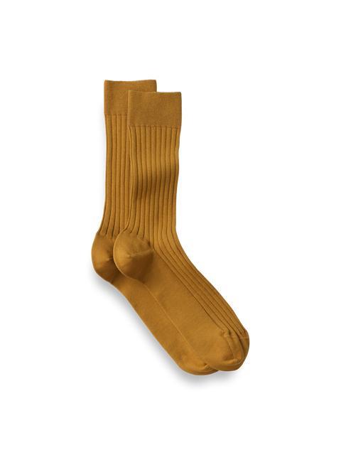Solid Rib Cotton Blend Sock - Gold Product Image