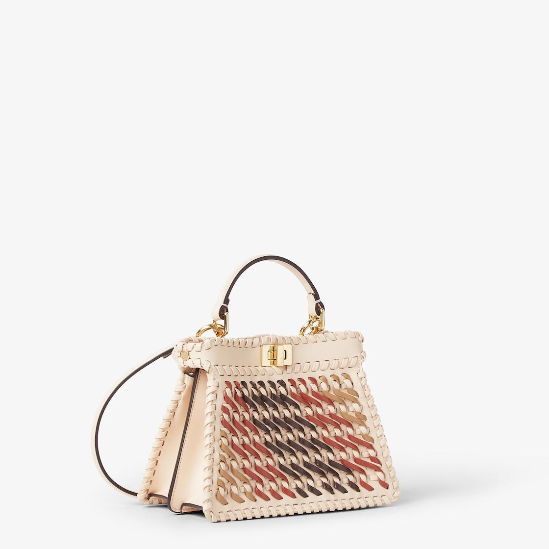 Peekaboo ISeeU PetiteMulticolor woven leather and suede bag Product Image