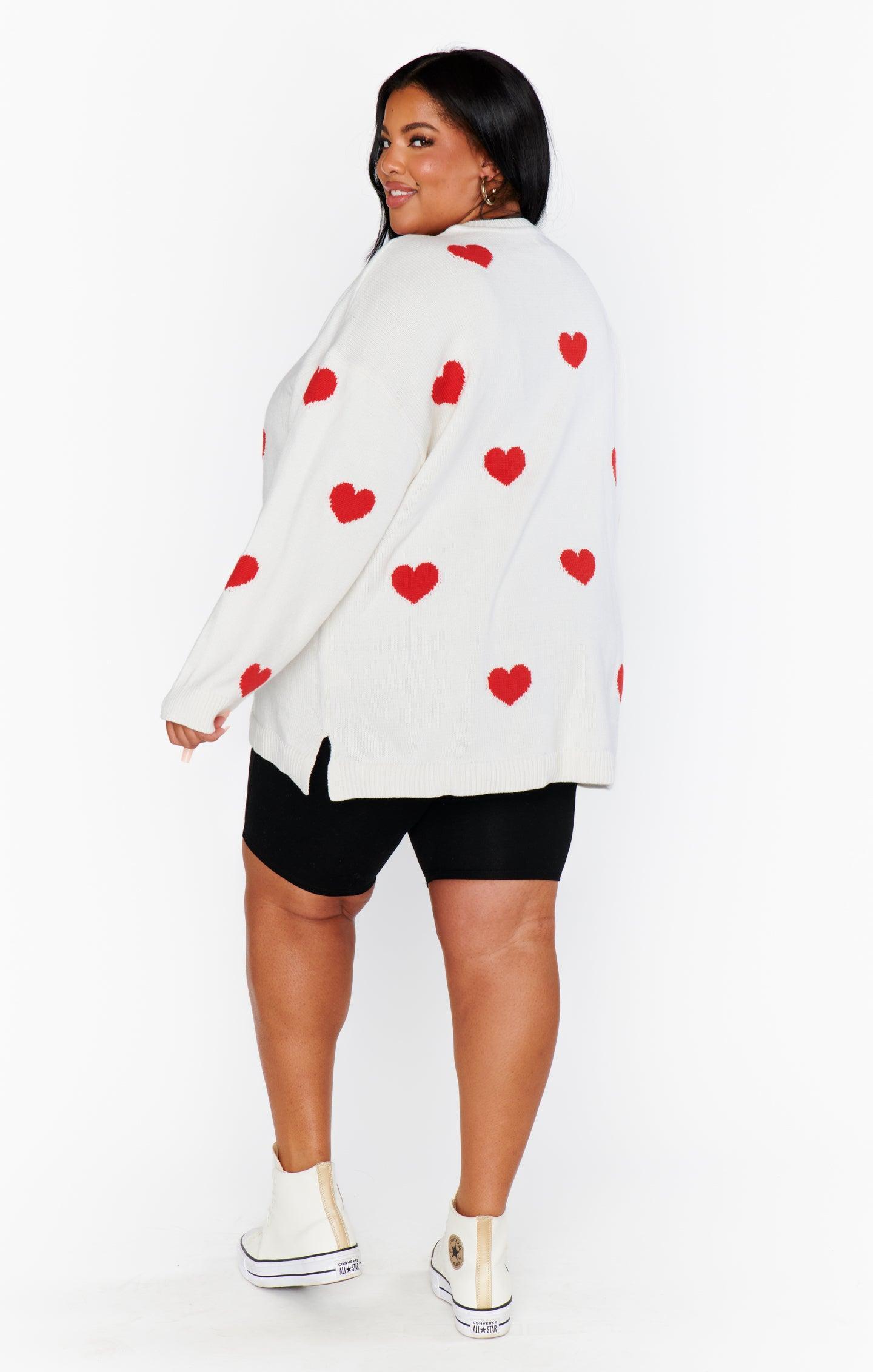 Go To Sweater ~ Tossed Heart Knit Red Product Image