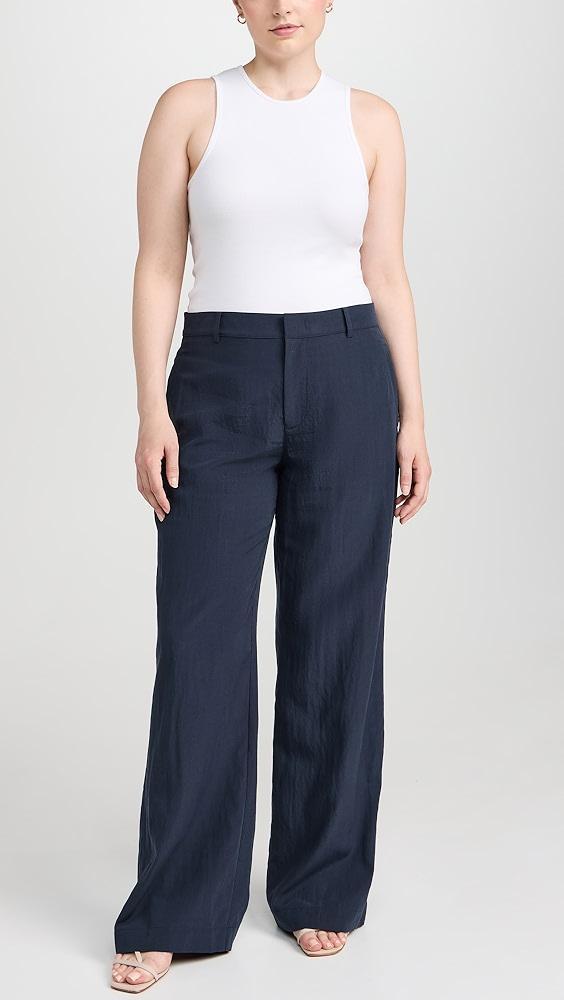Vince Mid Rise Textured Wide Leg Trousers | Shopbop Product Image