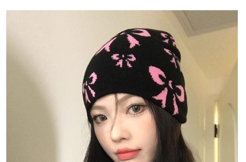 Bow Knit Beanie Product Image