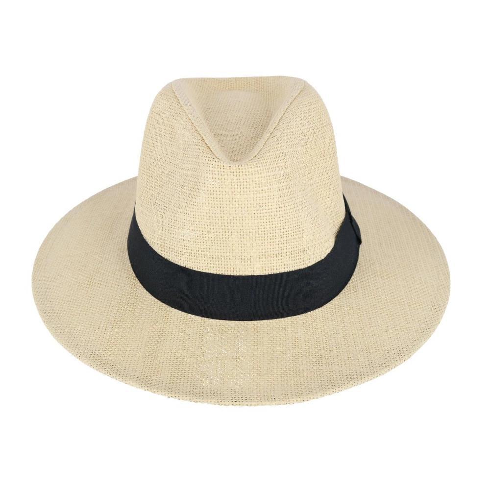 CTM Men's Flat Brim Straw Fedora Hat Product Image