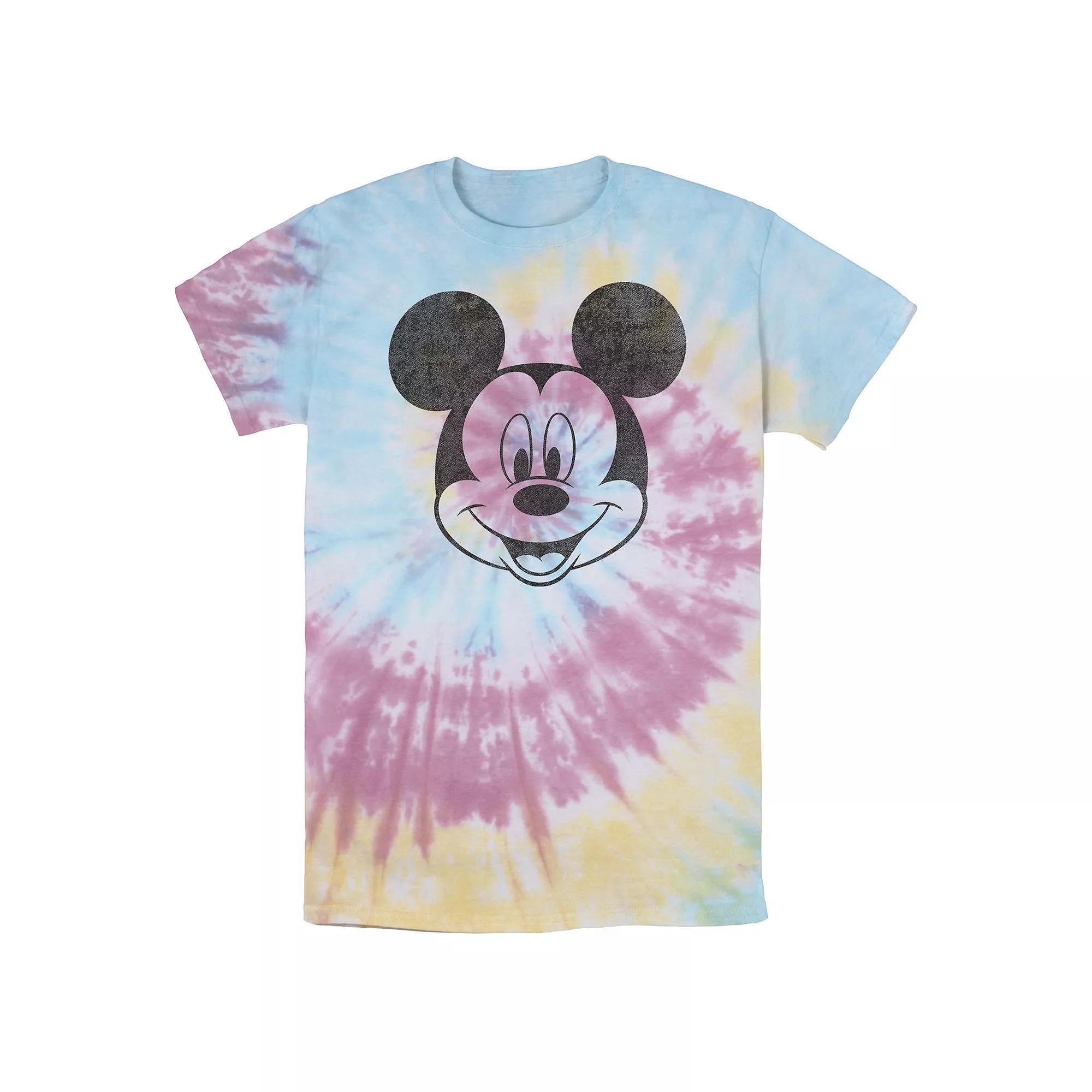 Men's Disney Mickey Mouse Black and White Portrait Wash Tee, Size: Small, White Blue Product Image