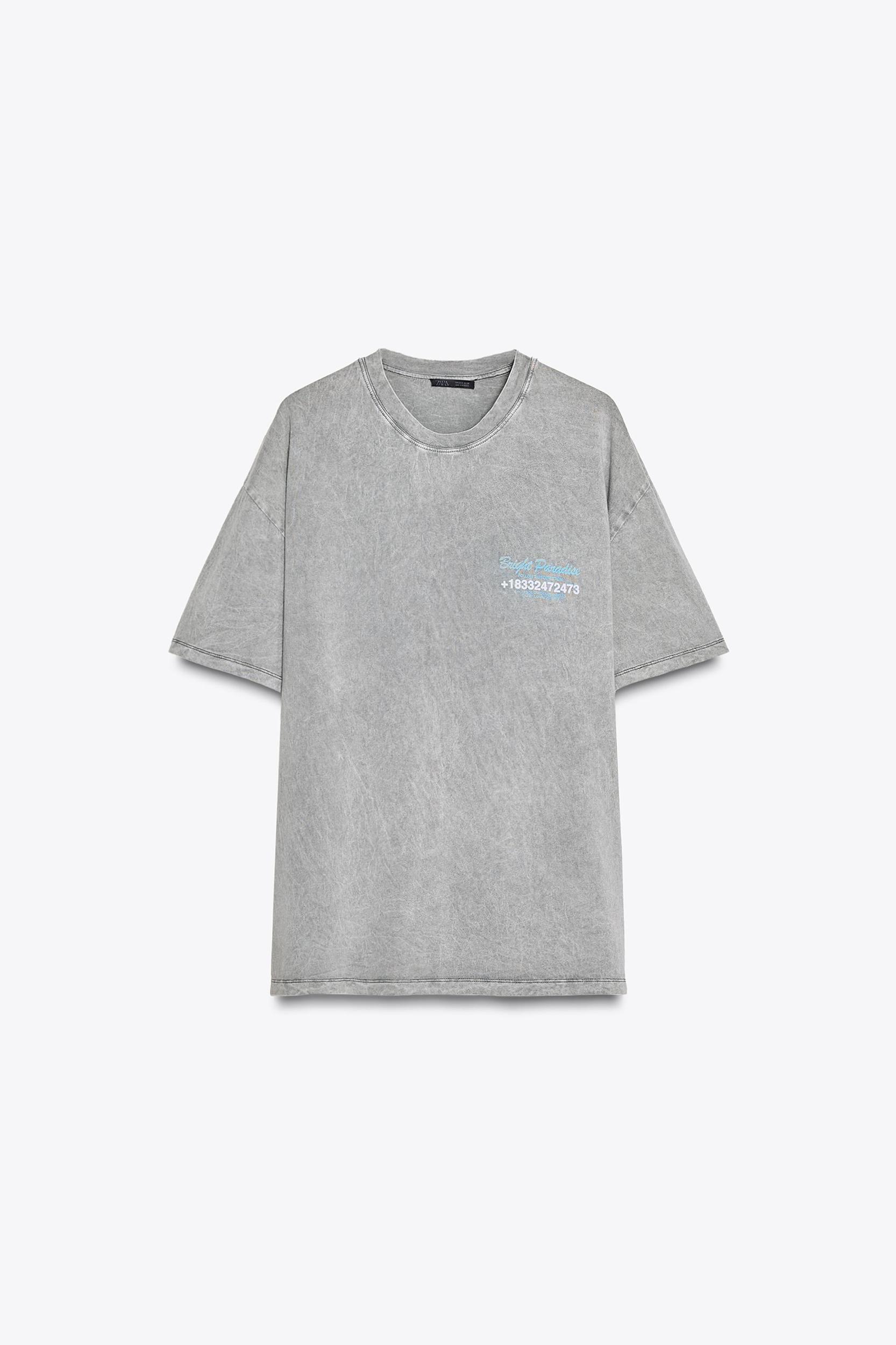 PRINTED WASHED EFFECT T-SHIRT Product Image