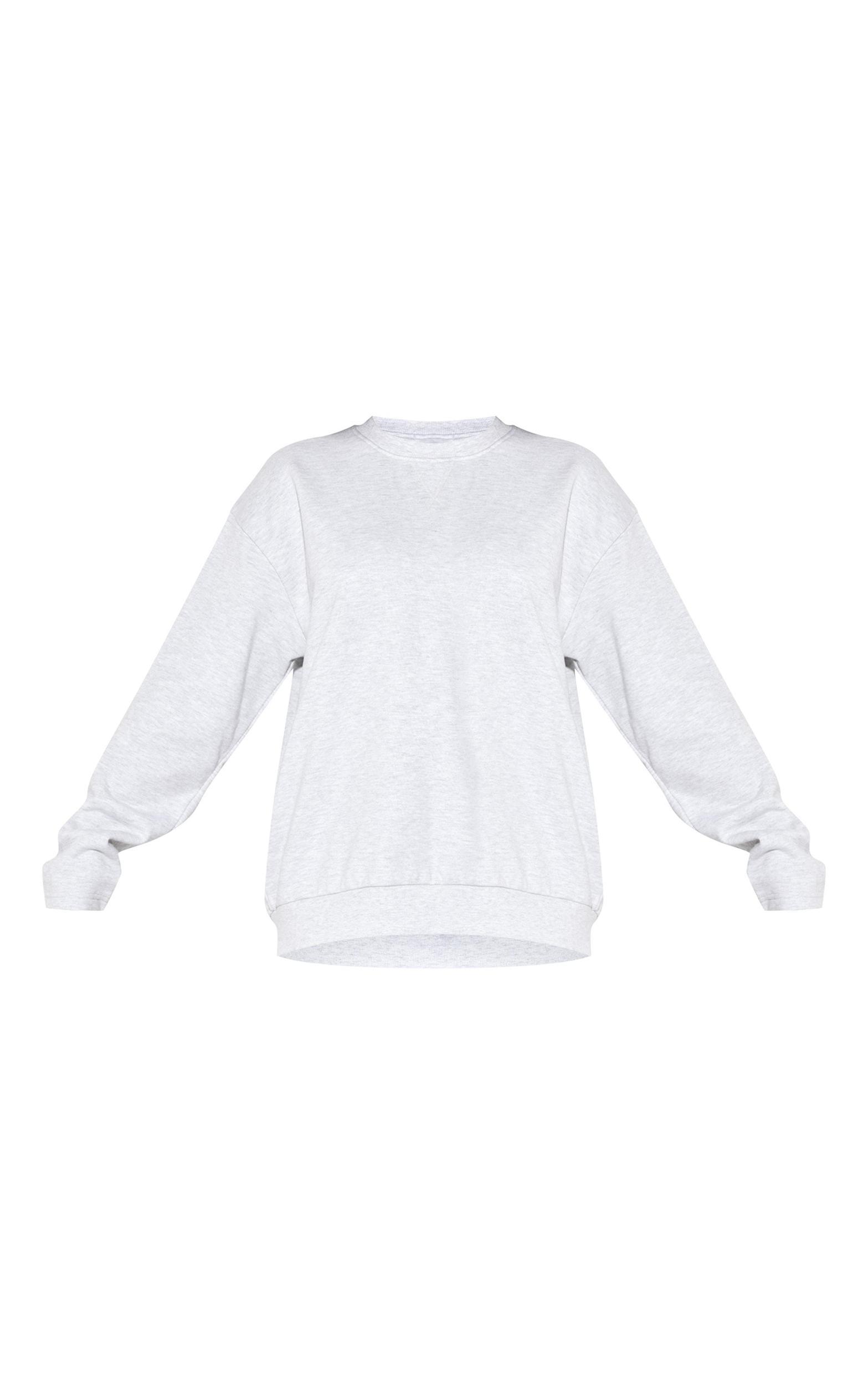  Ash Grey Premium Oversized Crew Neck Sweatshirt Product Image