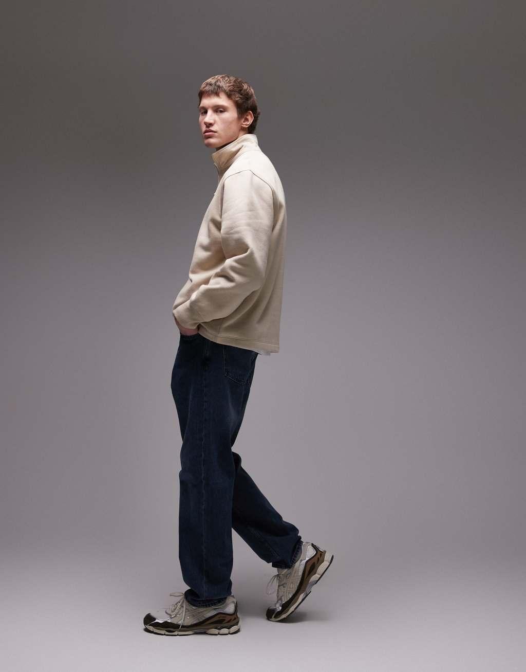 ARKET Ocean loose straight leg jeans in rinse wash blue Product Image
