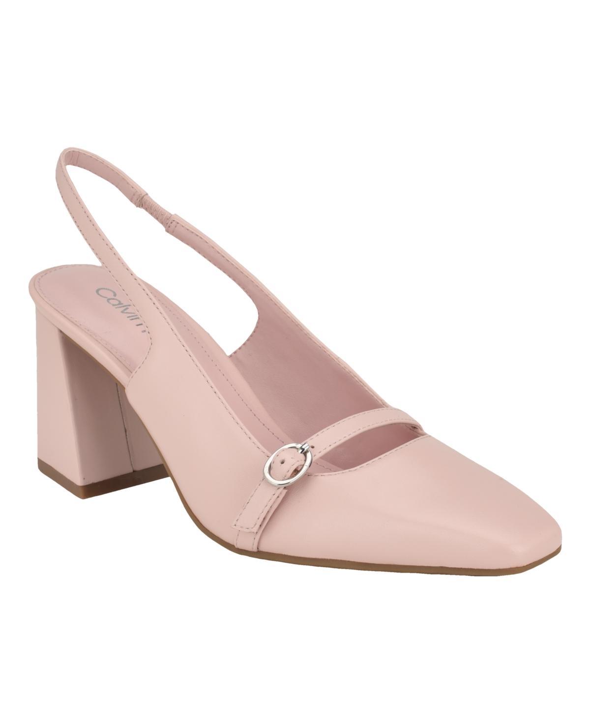 Calvin Klein Womens Ellisa Square Toe Block Heel Dress Pumps Product Image