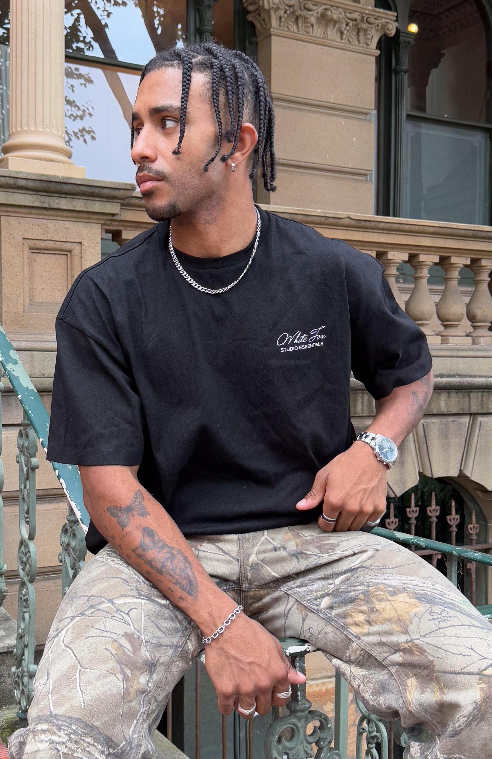 Studio Classic Oversized Tee Black Male Product Image