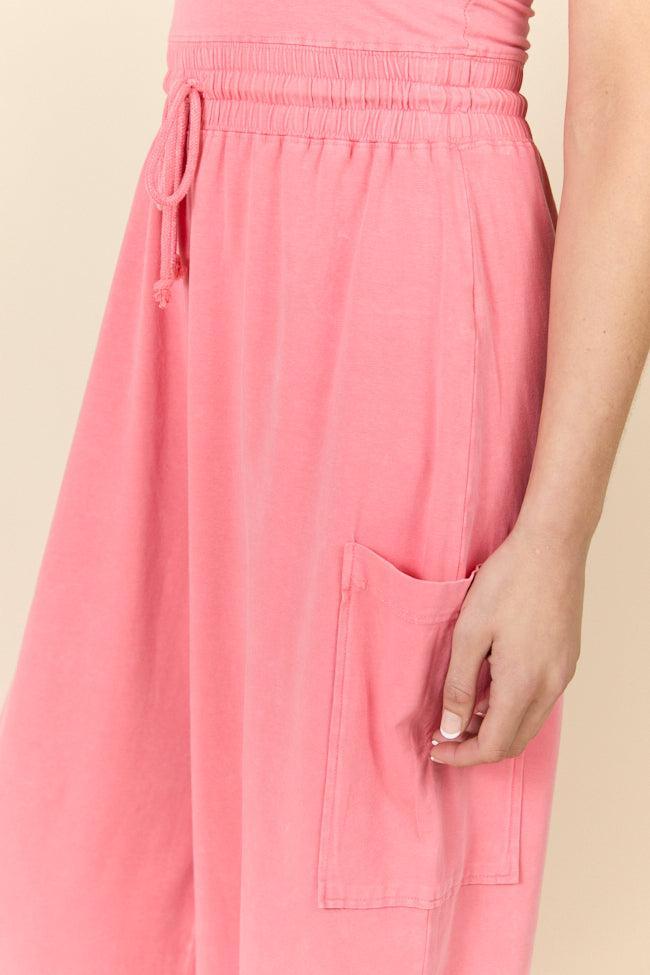Kind Energy Coral Strapless Knit Jumpsuit SALE Product Image