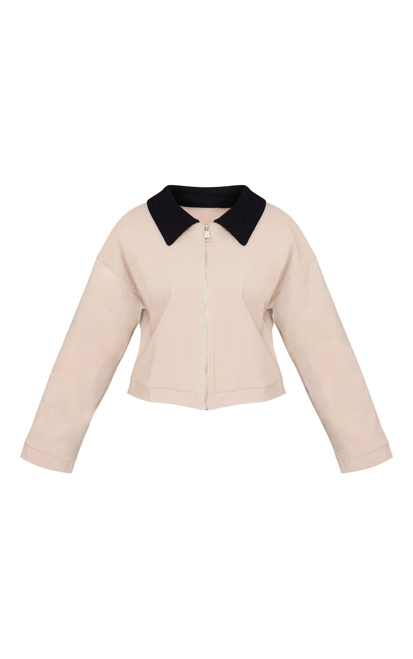 Petite Stone Contrast Collared Boxy Jacket Product Image