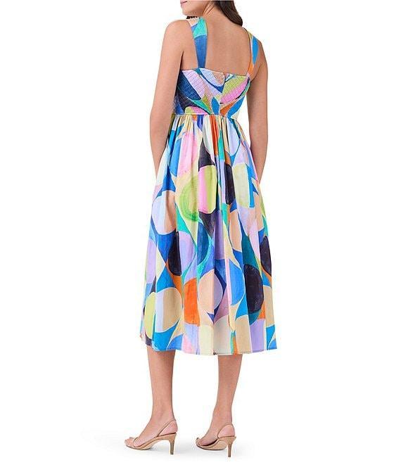 NIC + ZOE Social Circles Sarah Square Neck Sleeveless Fit-And-Flare Midi Dress Product Image
