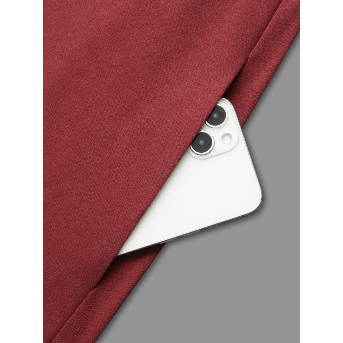 Plus Size Solid Round Neck Midi Knit Dress Burgundy Women Casual Non Knit Dresses Bloomchic 30/6X Product Image