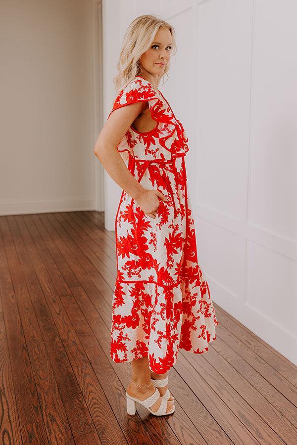 Honey And Hibiscus Floral Midi Dress Product Image